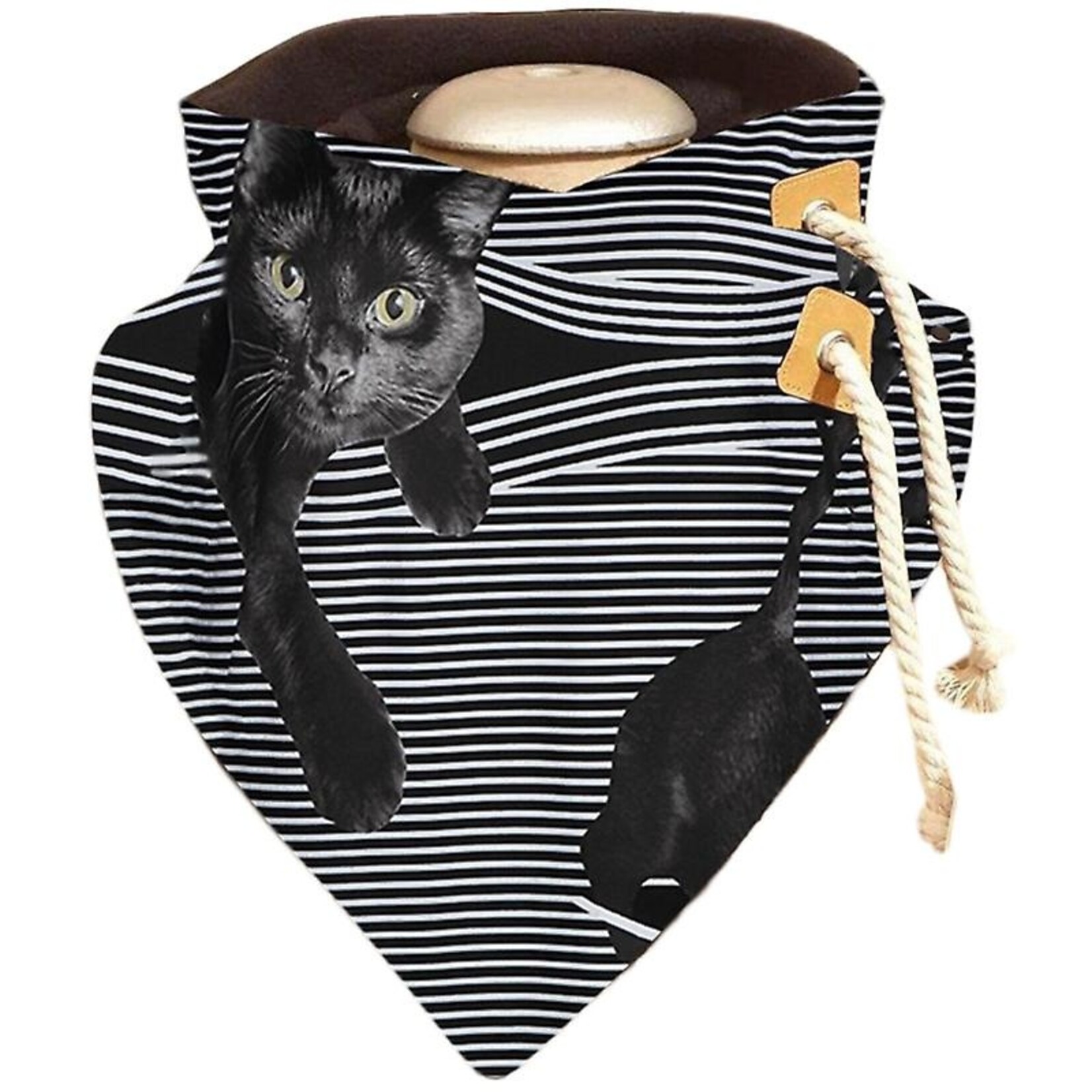 Women's Black Cat Scarf – Stylish Feline Print Scarf