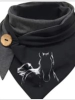 Women’s Horse Scarf – Elegant Horse-Print Shawl