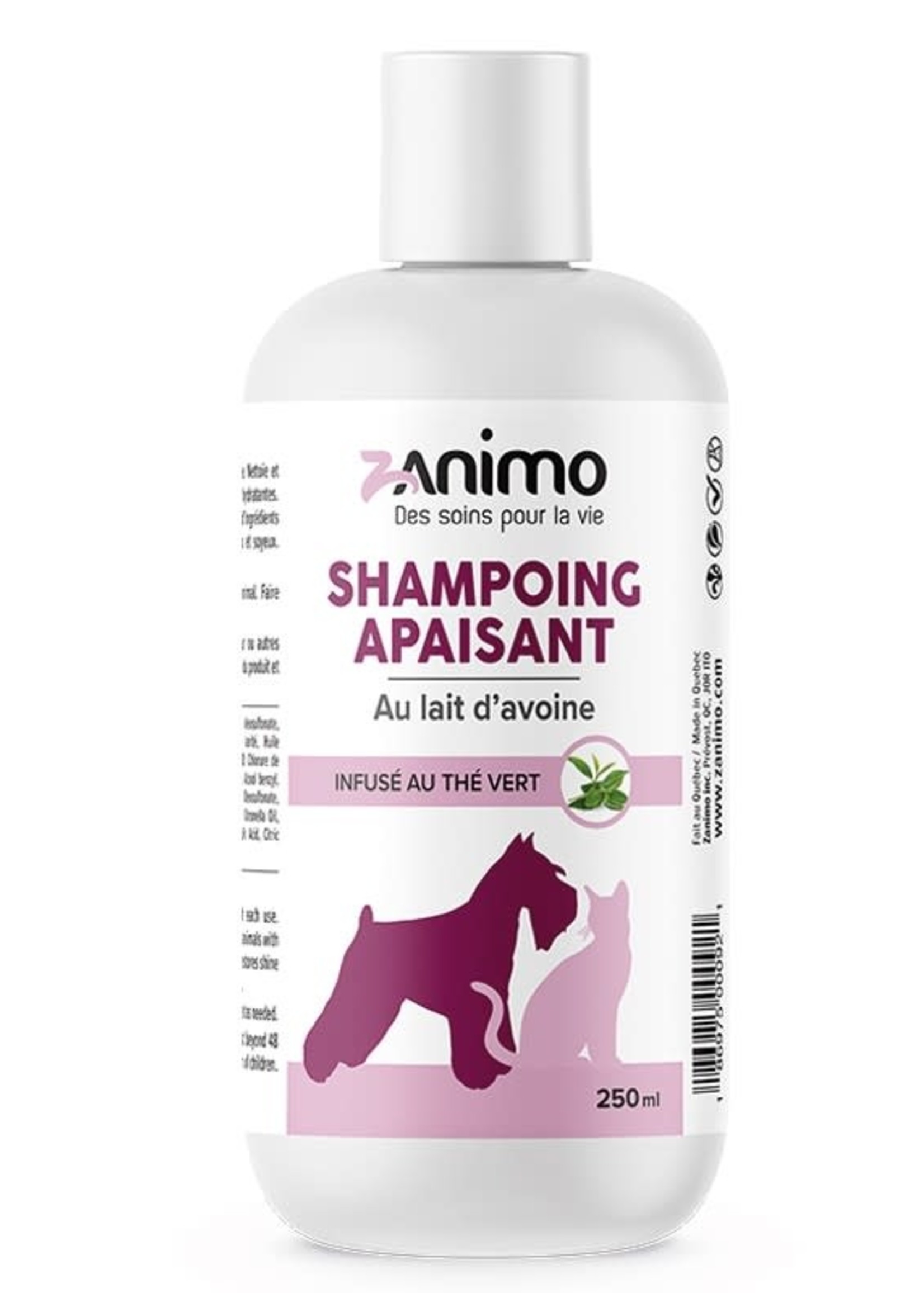 ZANIMO SHAMPOING APAISANT lait d'avoine, infusé au thé vert