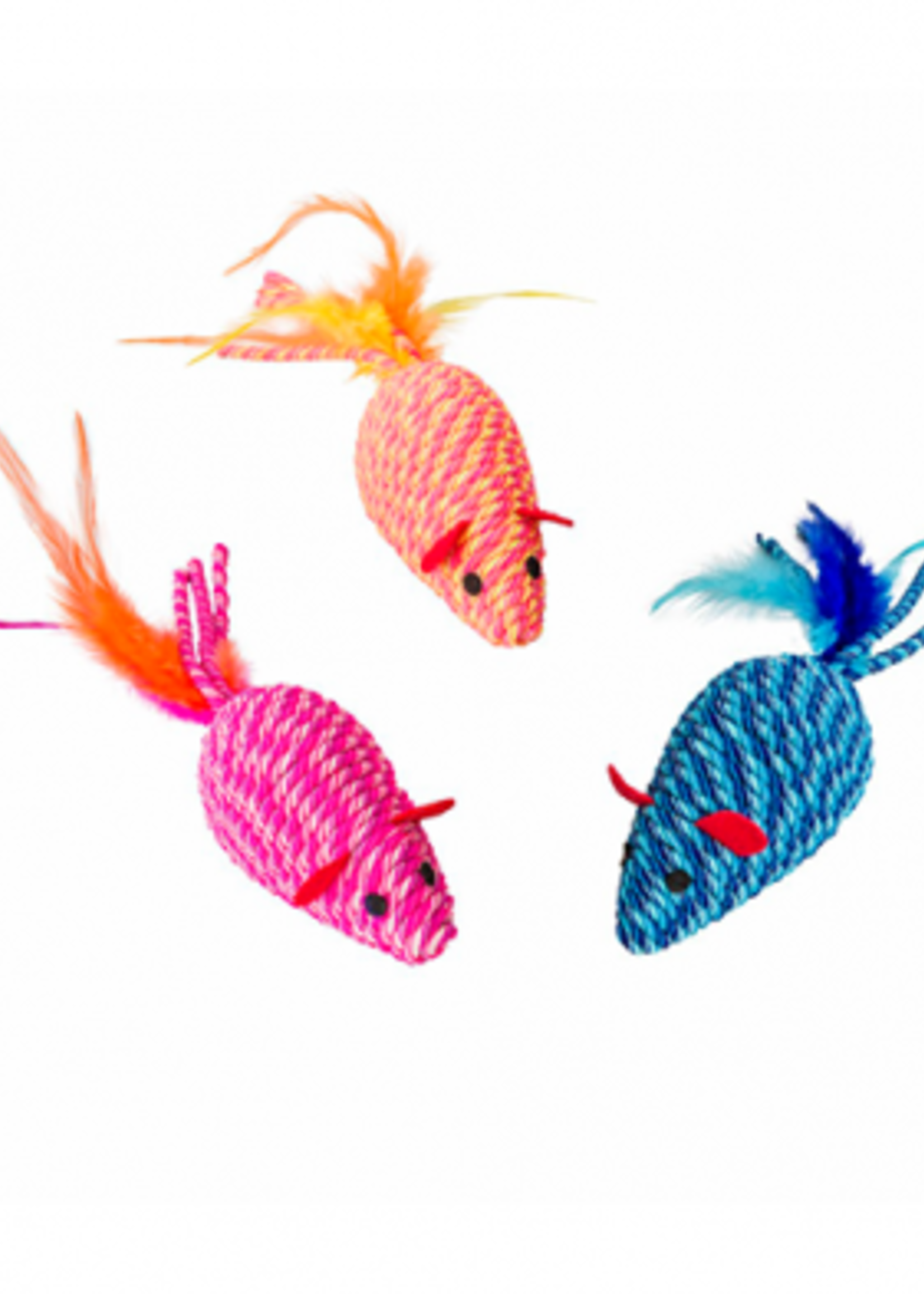 JOUET POUR CHAT SOURIS ET PLUMES ASSORTIES