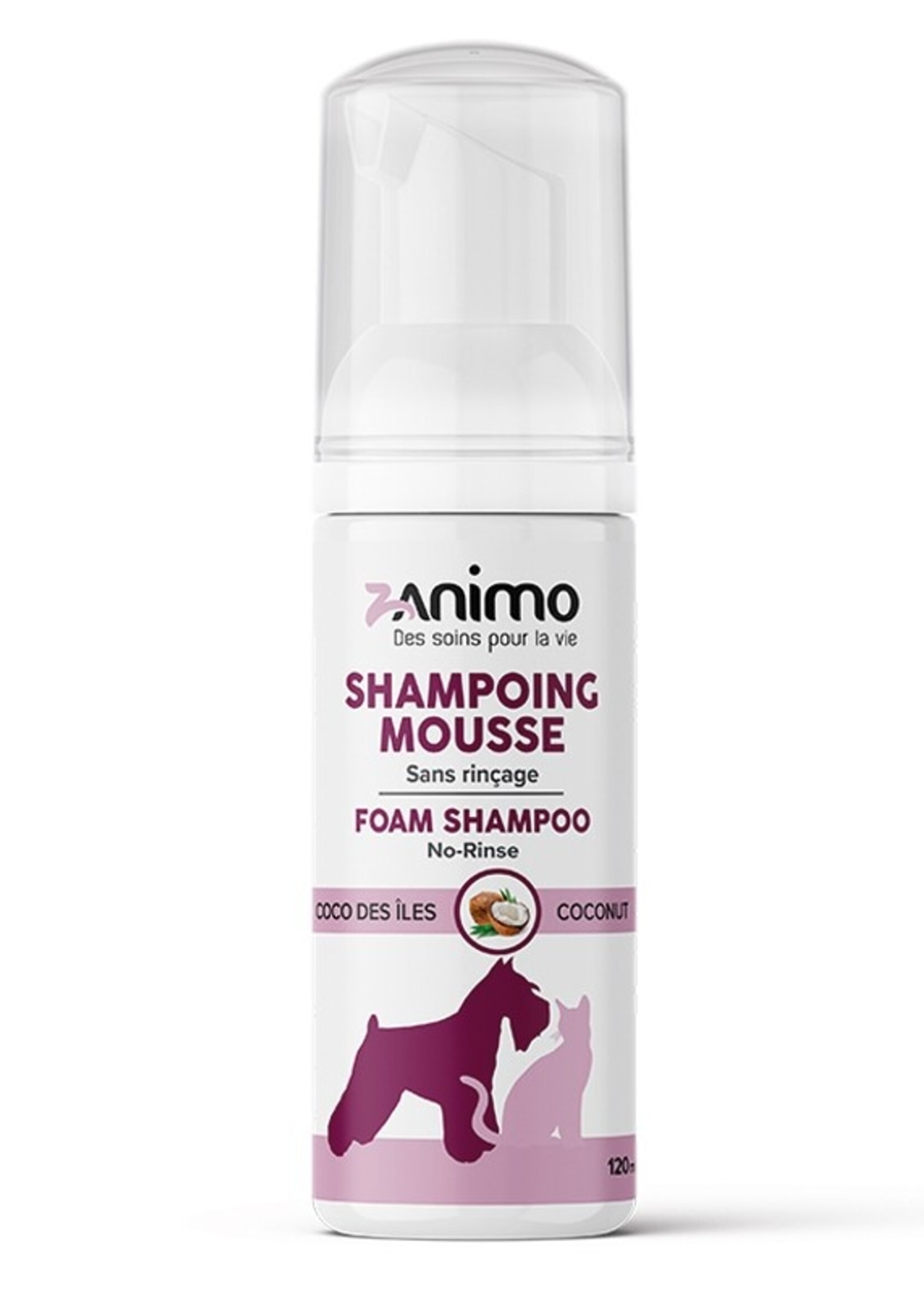 ZANIMO SHAMPOING MOUSSE SANS RINÇAGE COCO DES ILES