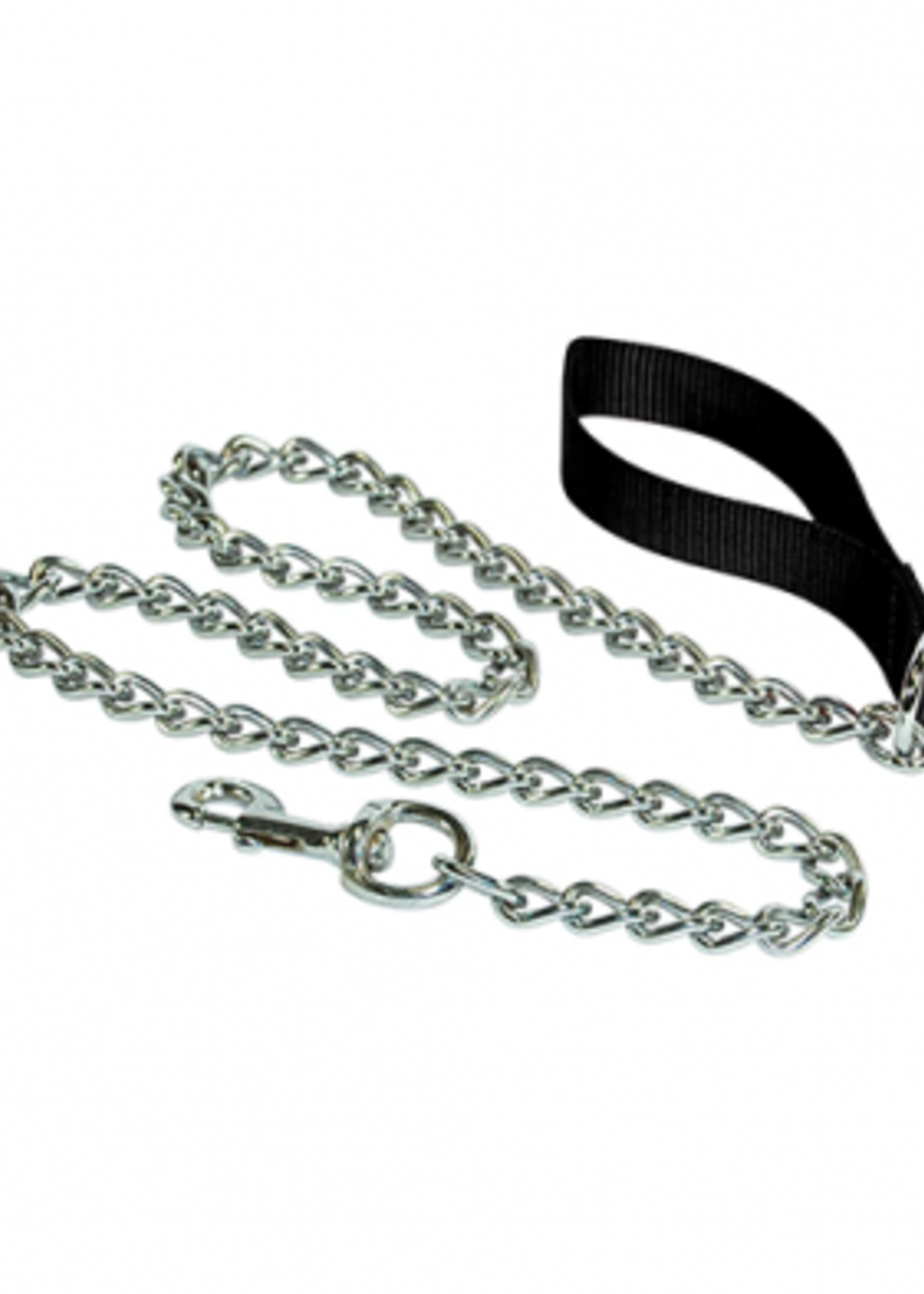Chain leash with nylon handle for medium dogs