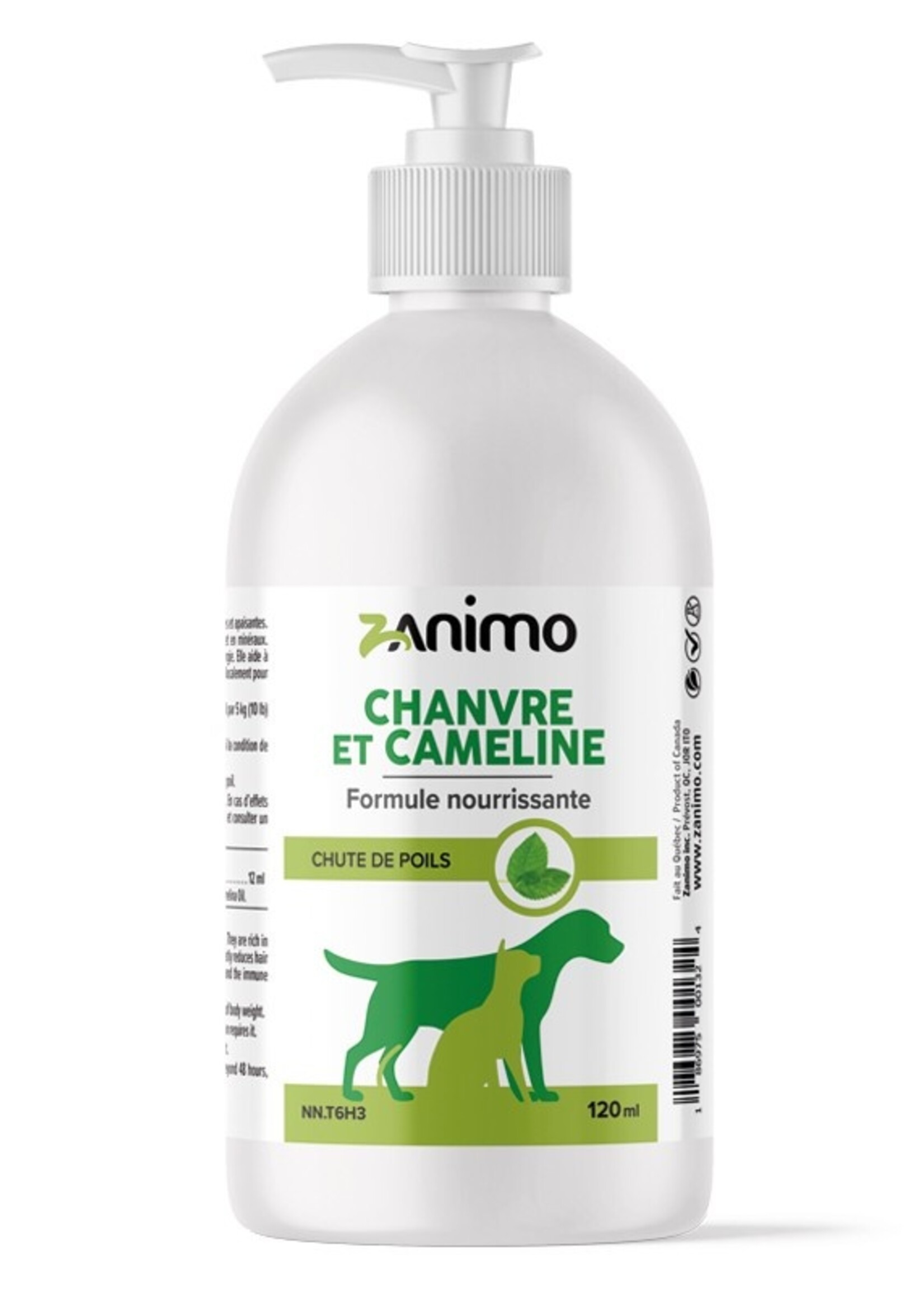 ZANIMO Oméga 3, 6, 9 Chien & Chat | Huile de Chanvre & Cameline | Vitalité