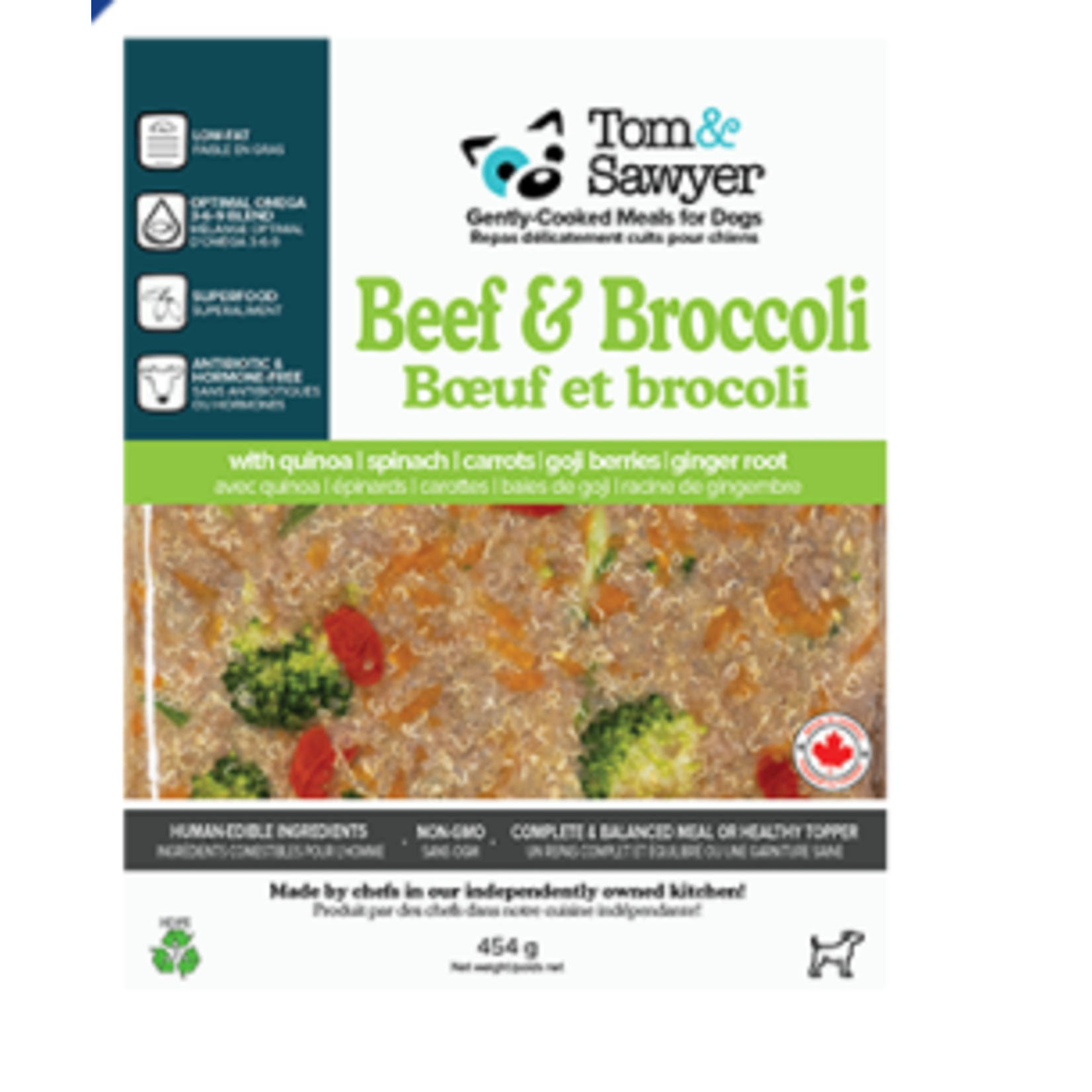 BŒUF ET BROCOLI CUITS DOUCEMENT REPAS SURGELÉS POUR CHIENS