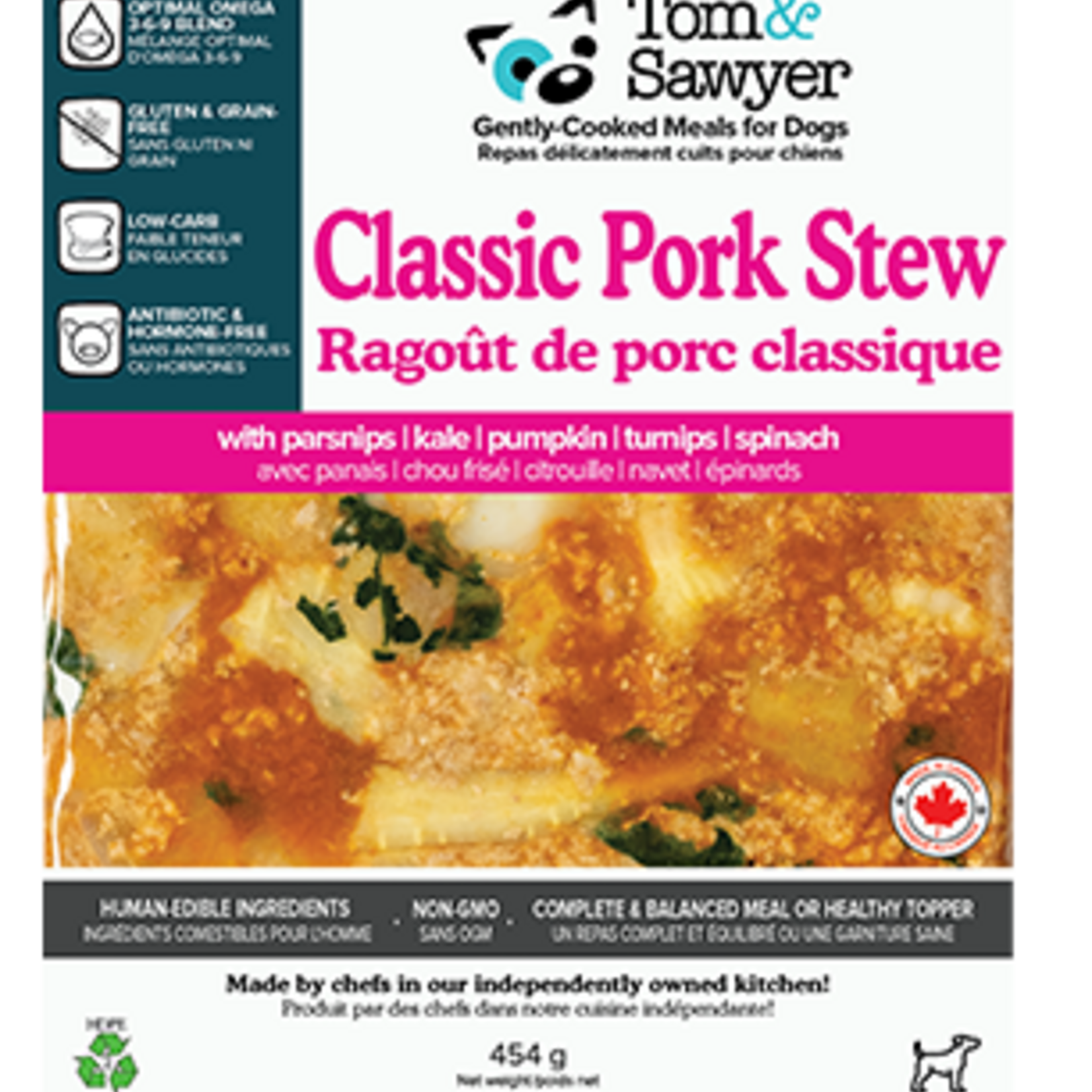 RAGOÛT DE PORC CLASSIQUE REPAS SURGELÉS CUITS DOUCEMENT POUR CHIENS