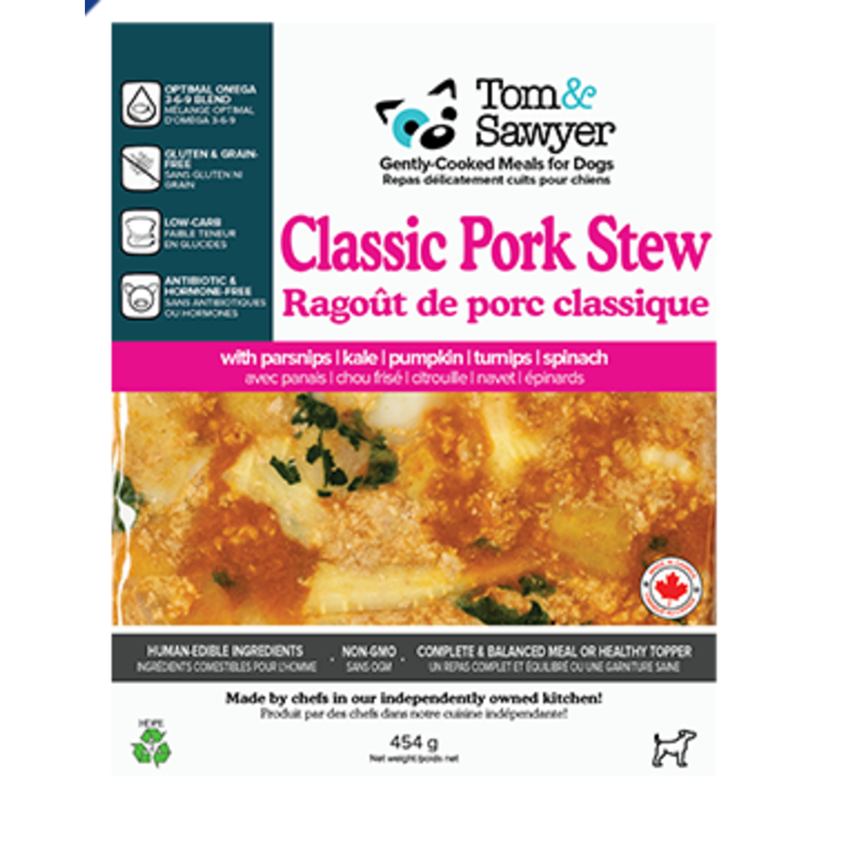 RAGOÛT DE PORC CLASSIQUE REPAS SURGELÉS CUITS DOUCEMENT POUR CHIENS