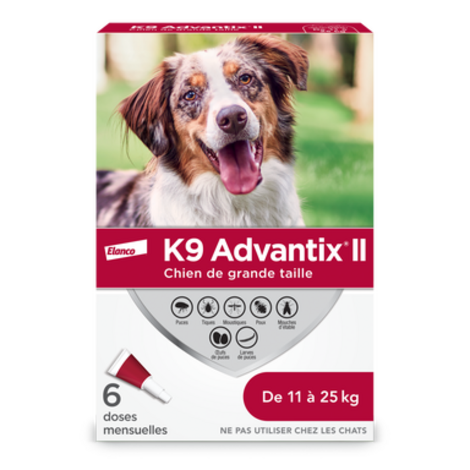 K9 Advantix®II Traitement topique contre les puces et les tiques pour chiens