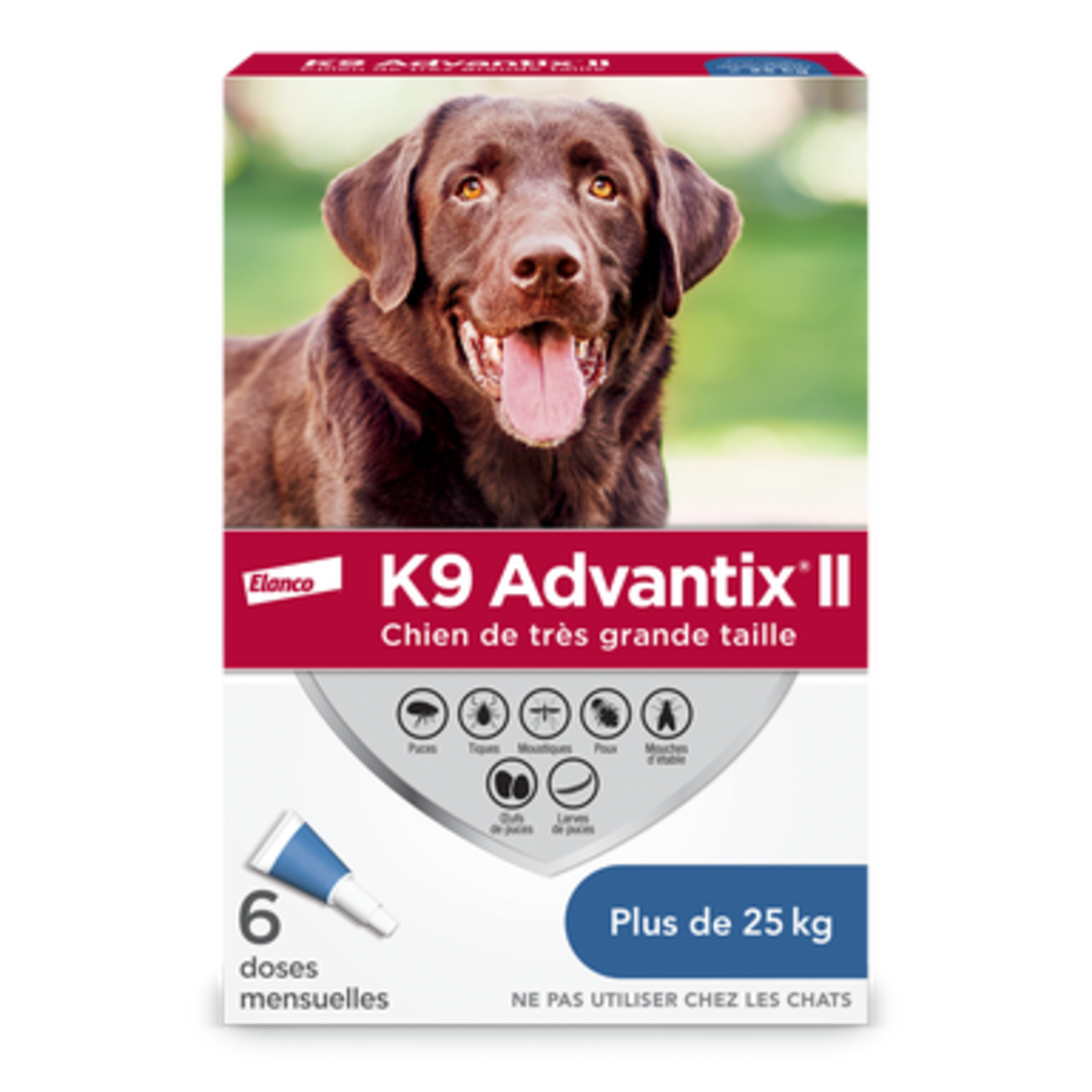 K9 Advantix®II Traitement topique contre les puces et les tiques pour chiens