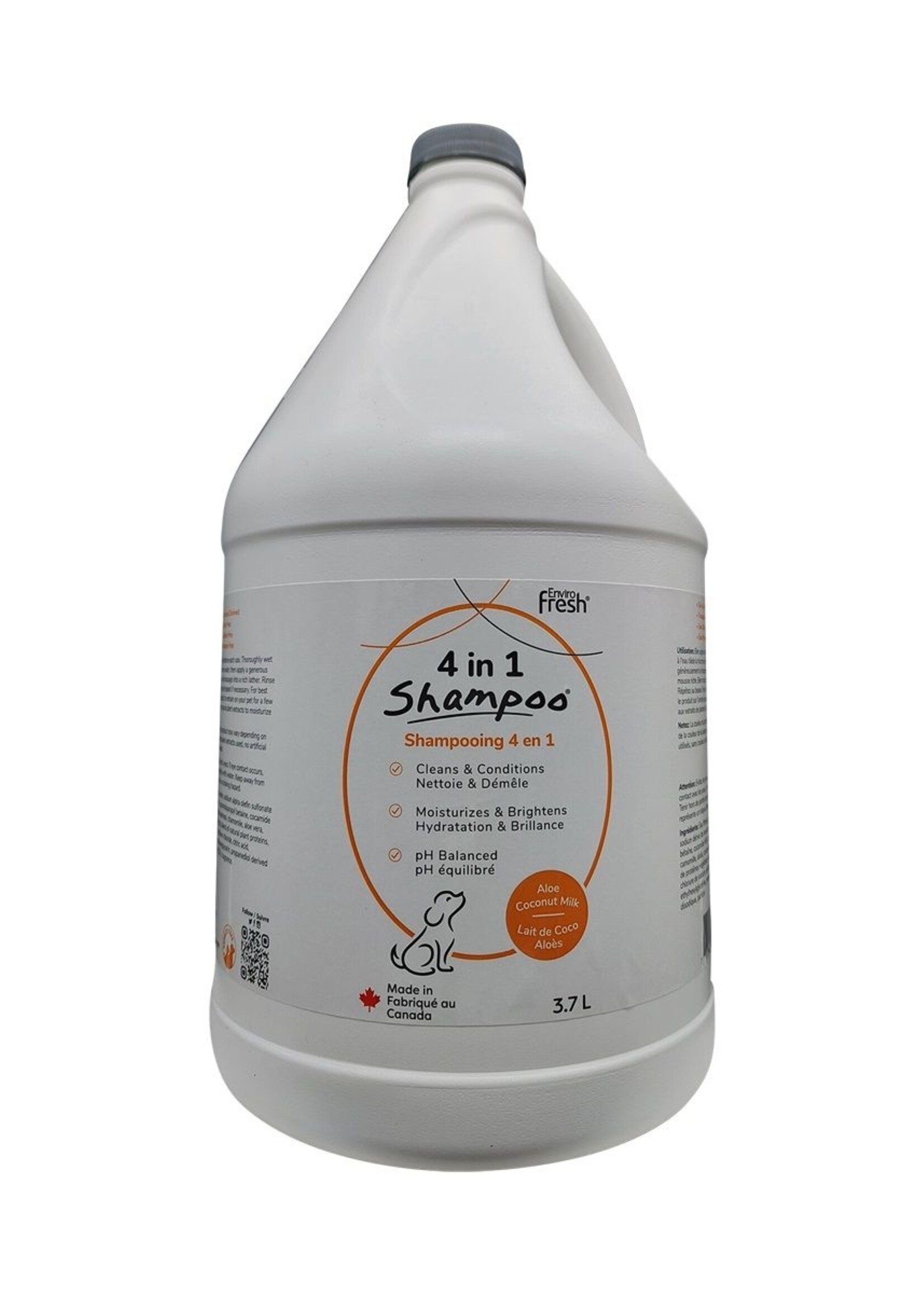 Shampoing Pour Chien, 4 En 1 - Lait De Coco & Aloès