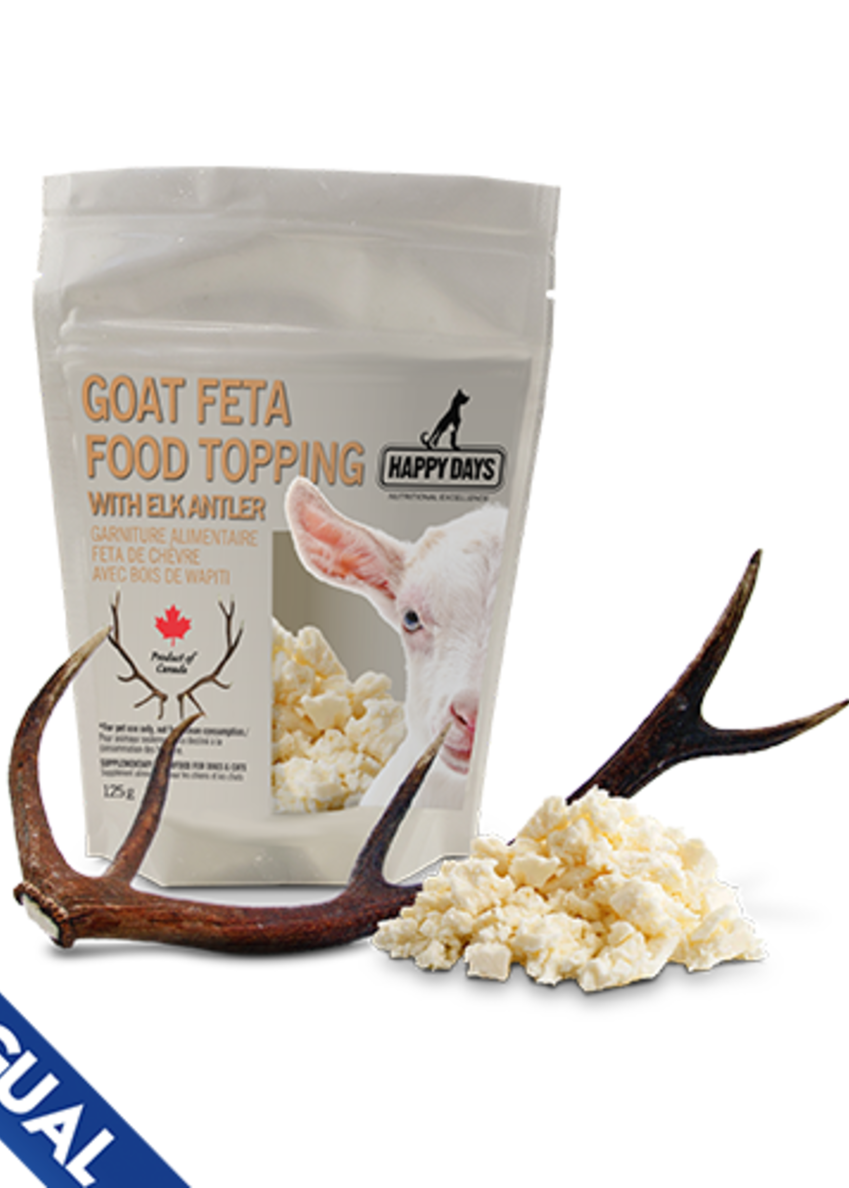 FROMAGE FETA  AVEC BOIS DE WAPITI SURGELÉ POUR CHIENS ET CHATS
