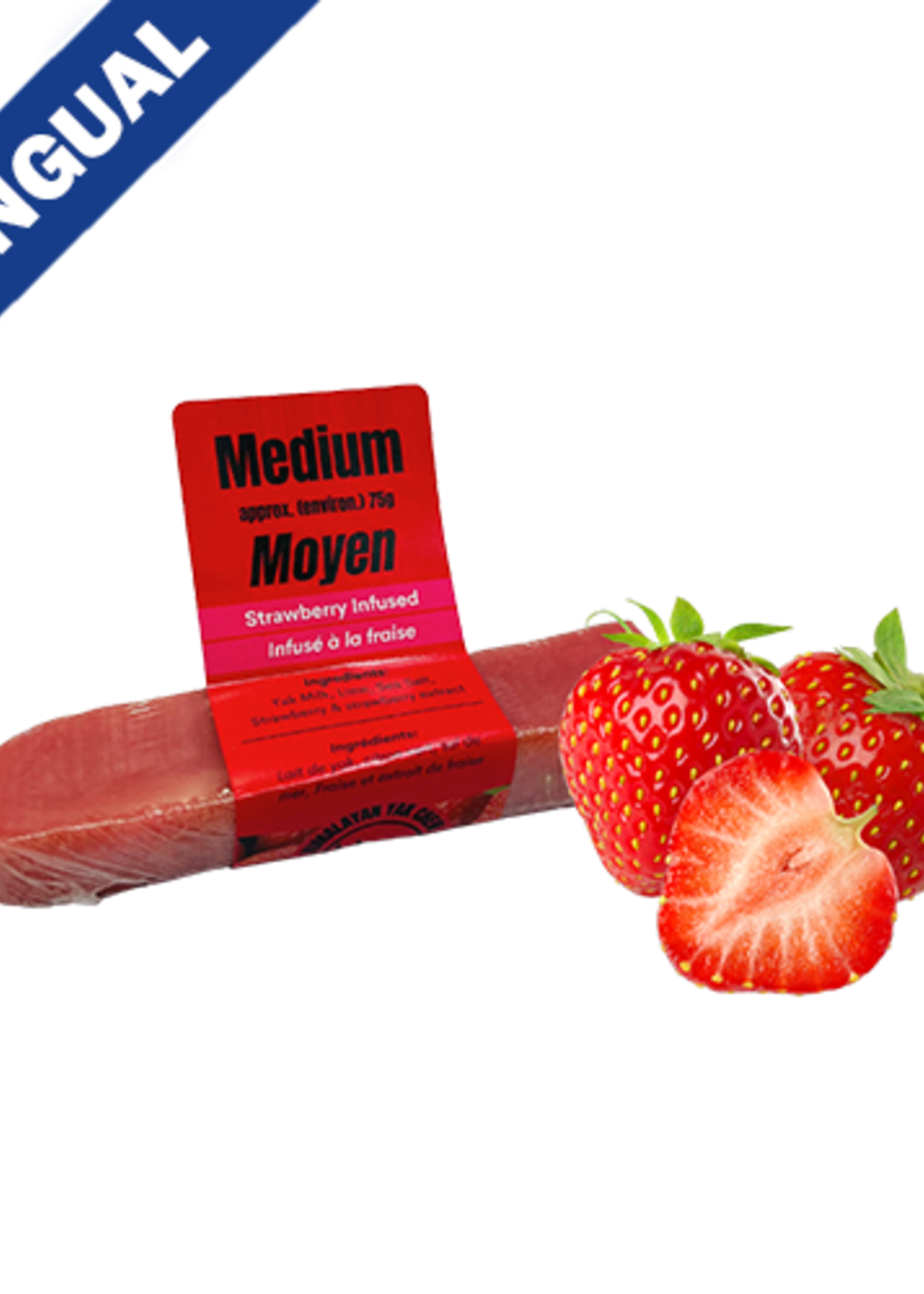Friandise pour chien de taille moyenne au fromage de yak de l'Himalaya infusé à la fraise