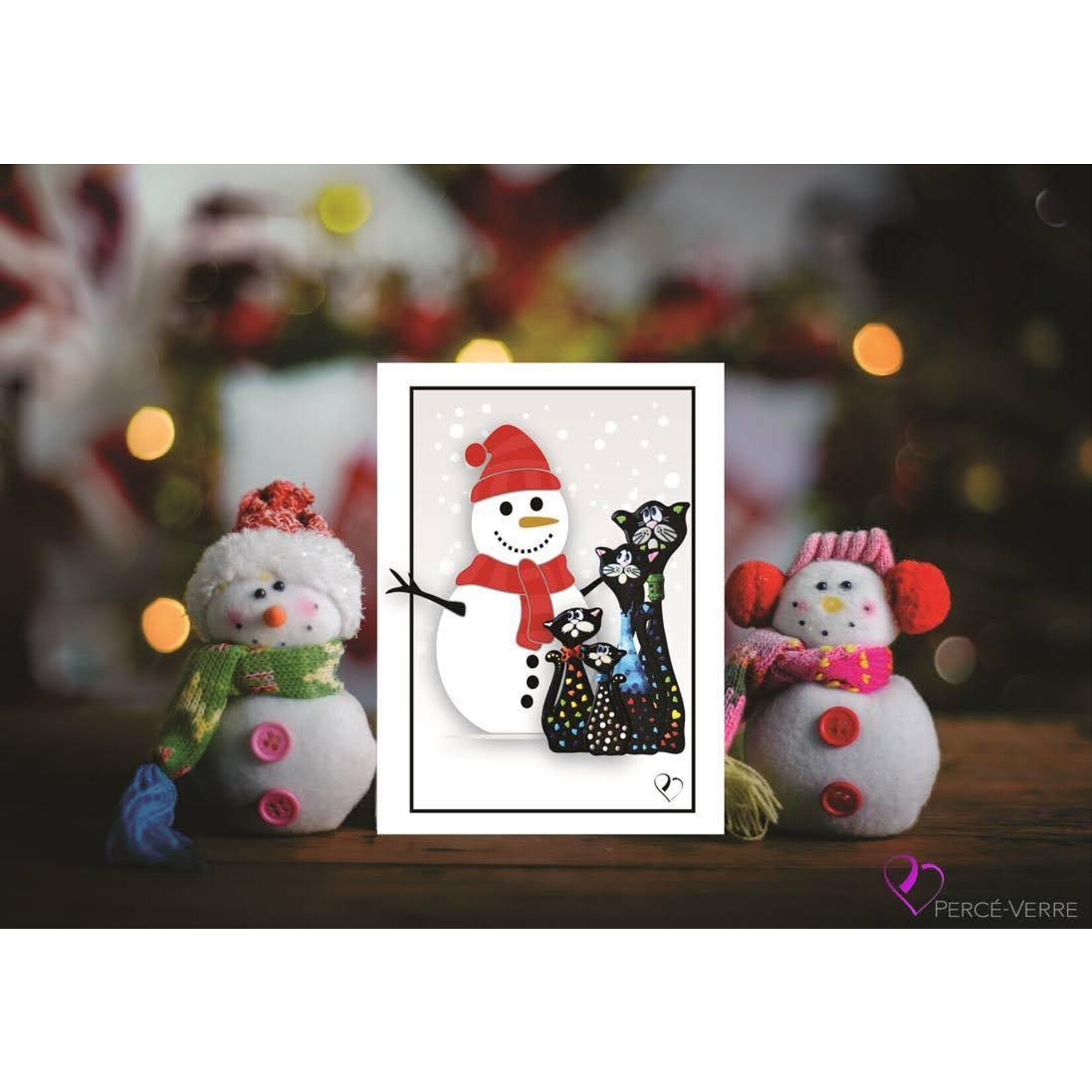 Carte de Noel la famille des chats