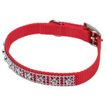 Adjustable nylon jeweled collar – Tongue buckle