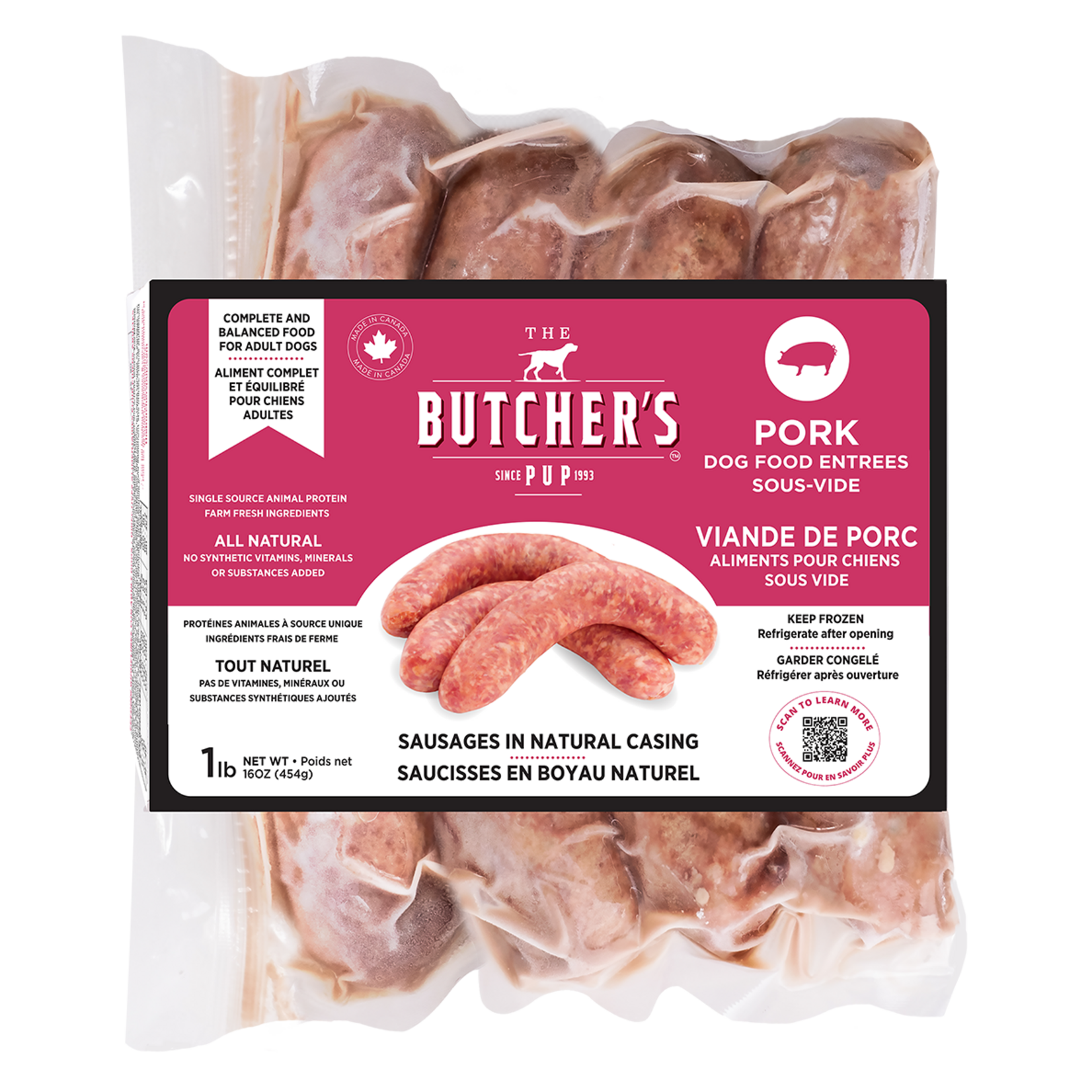Butcher's Pup Pork Vacuum-Sealed Sausages