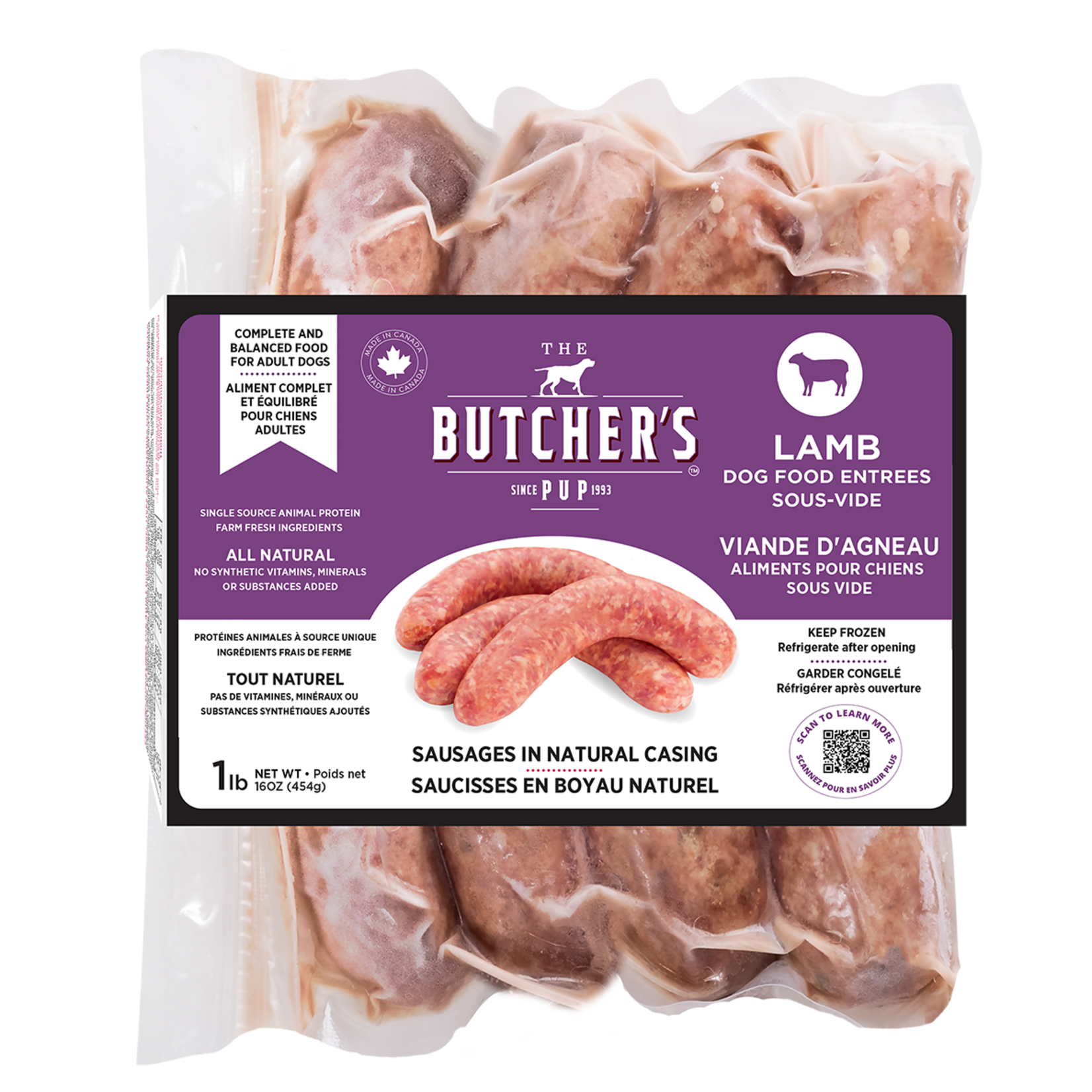 Vacuum-packed lamb sausage starters