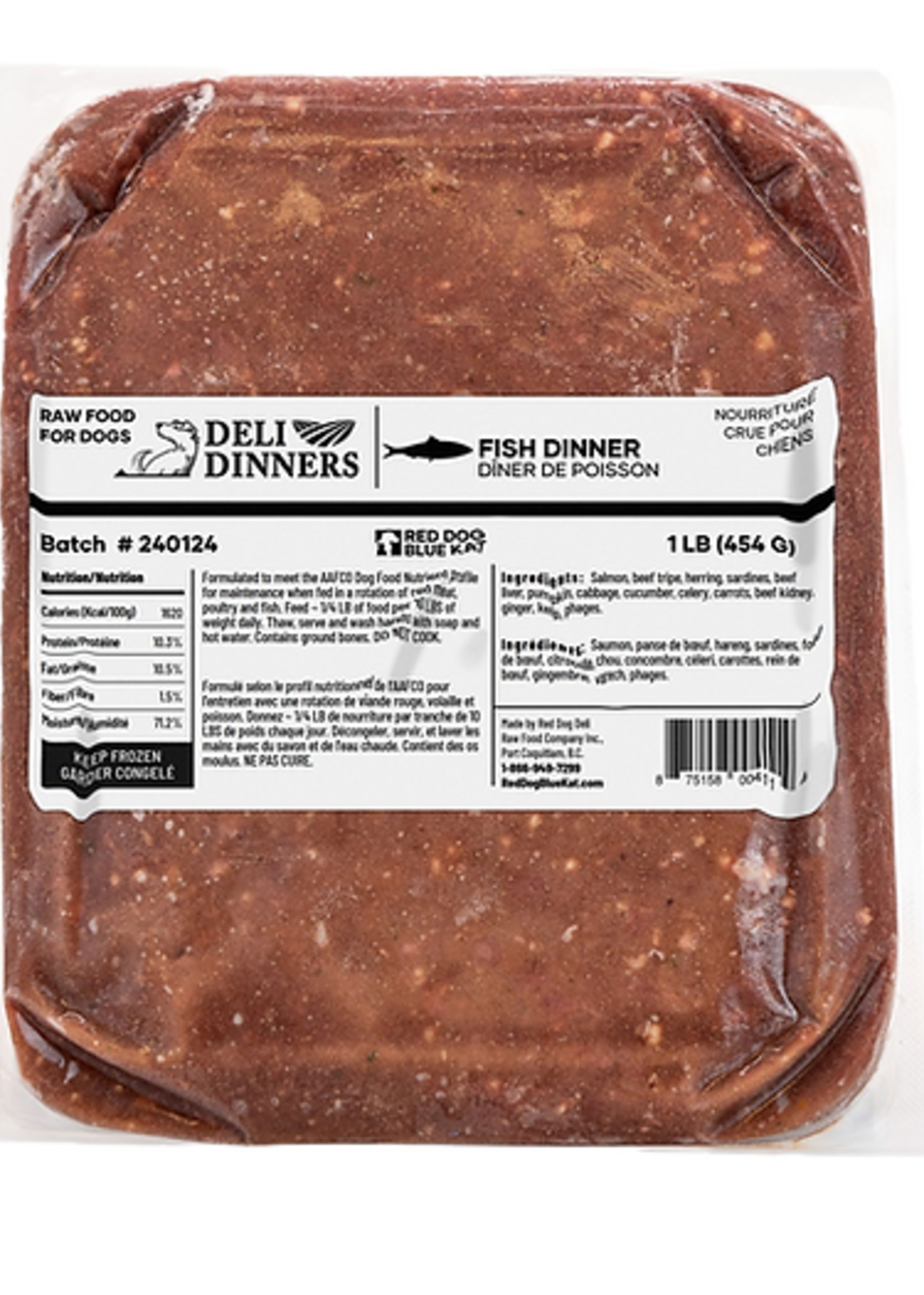 Nourriture congelée pour chiens, Dîner de poisson