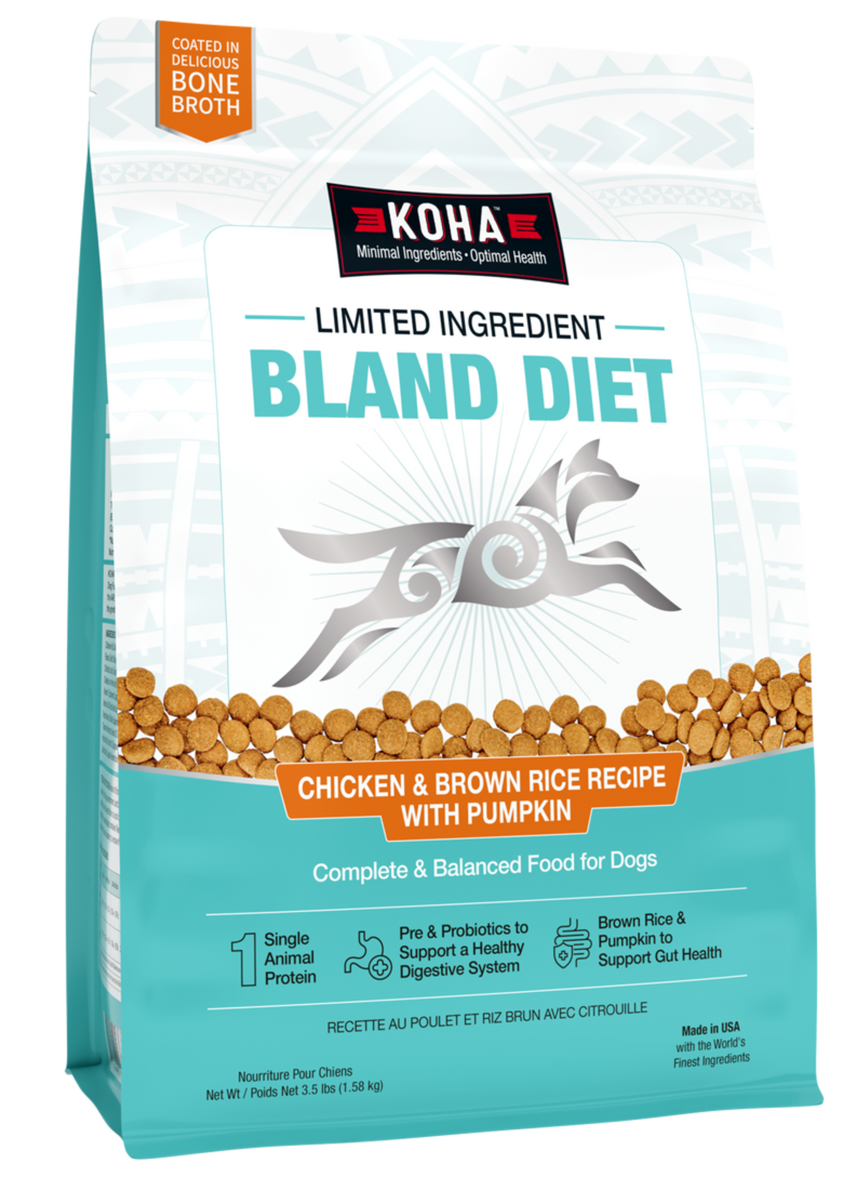 Limited Ingredient Dry Bland Diet Chicken & Brown Rice Recipe with Pumpkin for Dogs