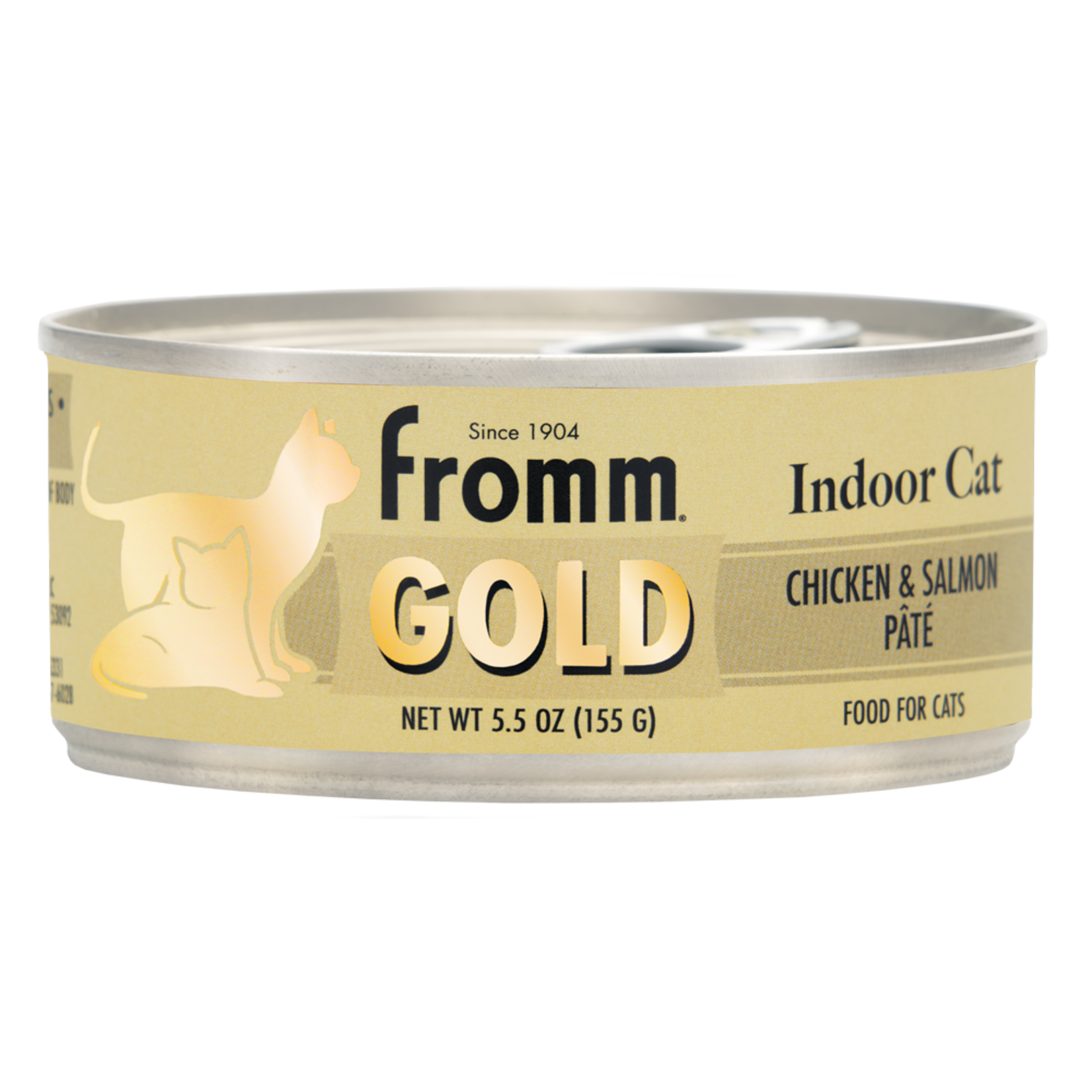 Fromm Pâté au poulet et au saumon pour chats adultes d'intérieur avec contrôle des boules de poils