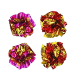 Mylar balls that make a crinkle sound that cats love.