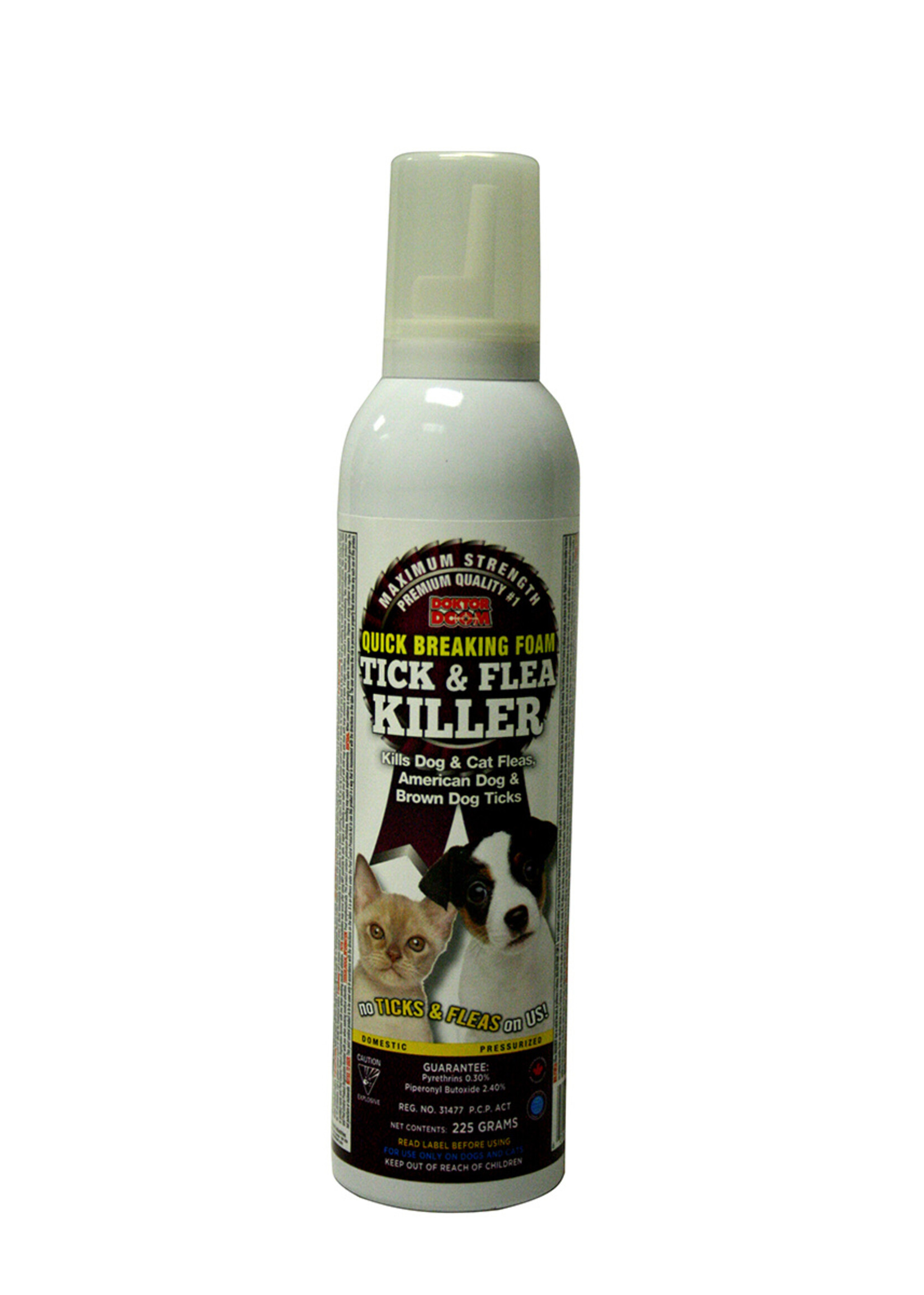 Doktor Doom Mousse anti-tiques et anti-puces  pour chat et chien