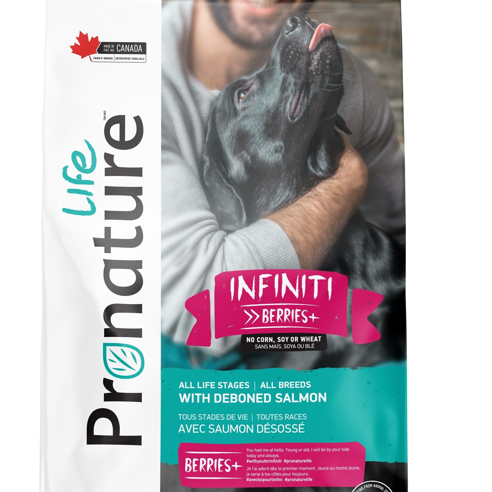 Pronature Life Infiniti food for dogs, all breeds - deboned salmon