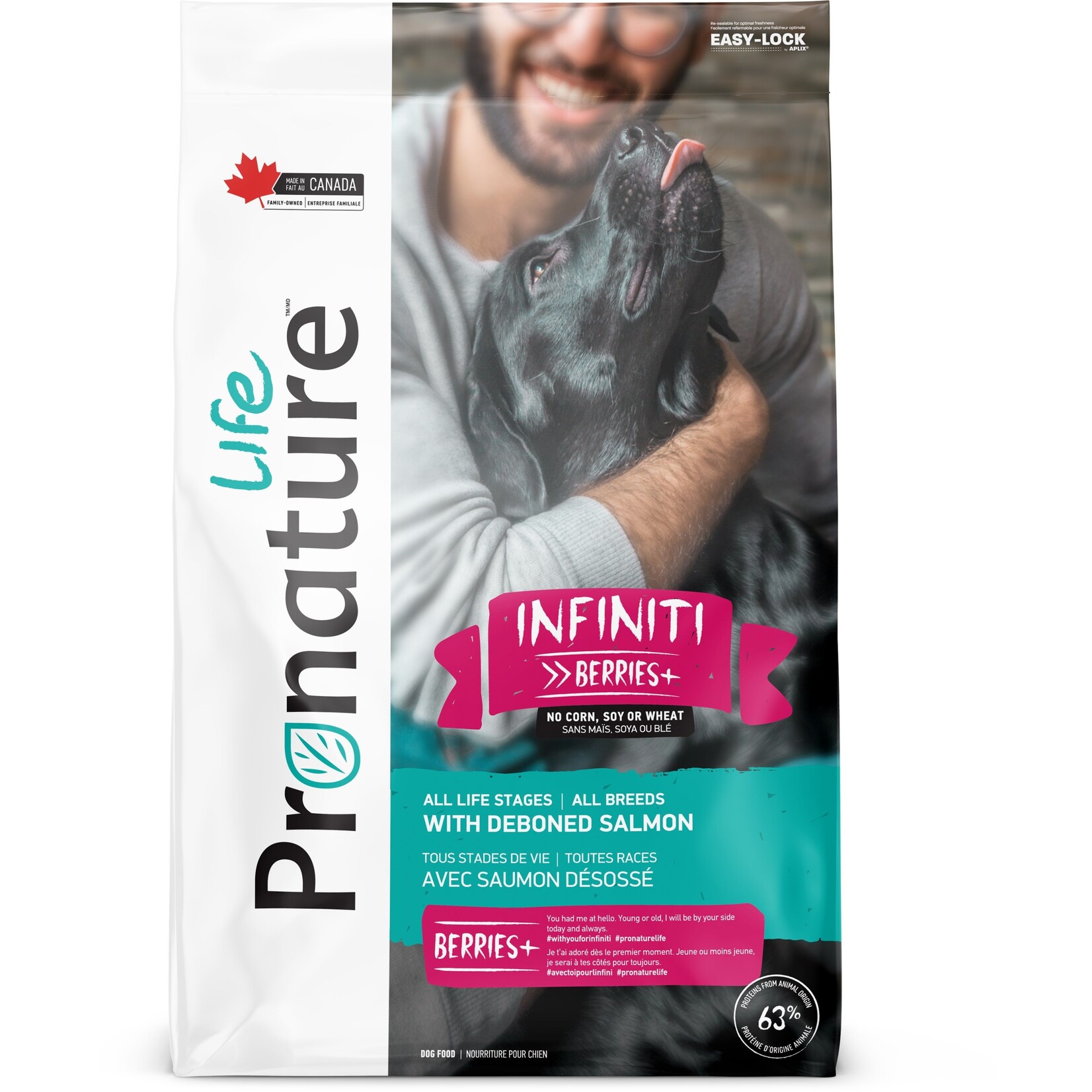 Pronature Life Infiniti food for dogs, all breeds - deboned salmon