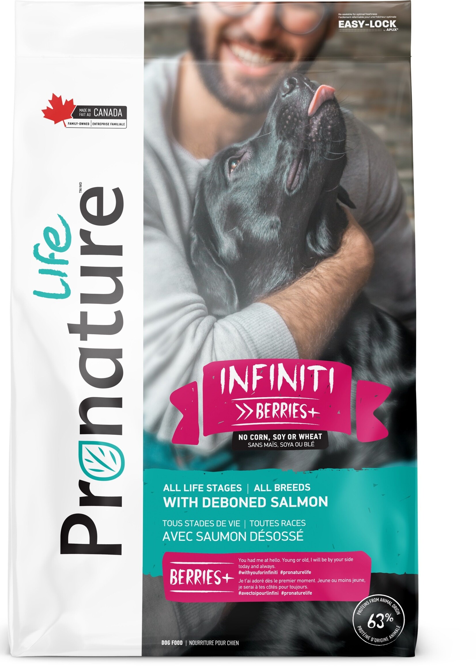 Pronature Life Infiniti food for dogs, all breeds - deboned salmon