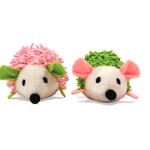 Cat Toy with Pocket and Catnip - Duo Hedgehogs, Pink and Green