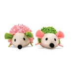 Cat Toy with Pocket and Catnip - Duo Hedgehogs, Pink and Green