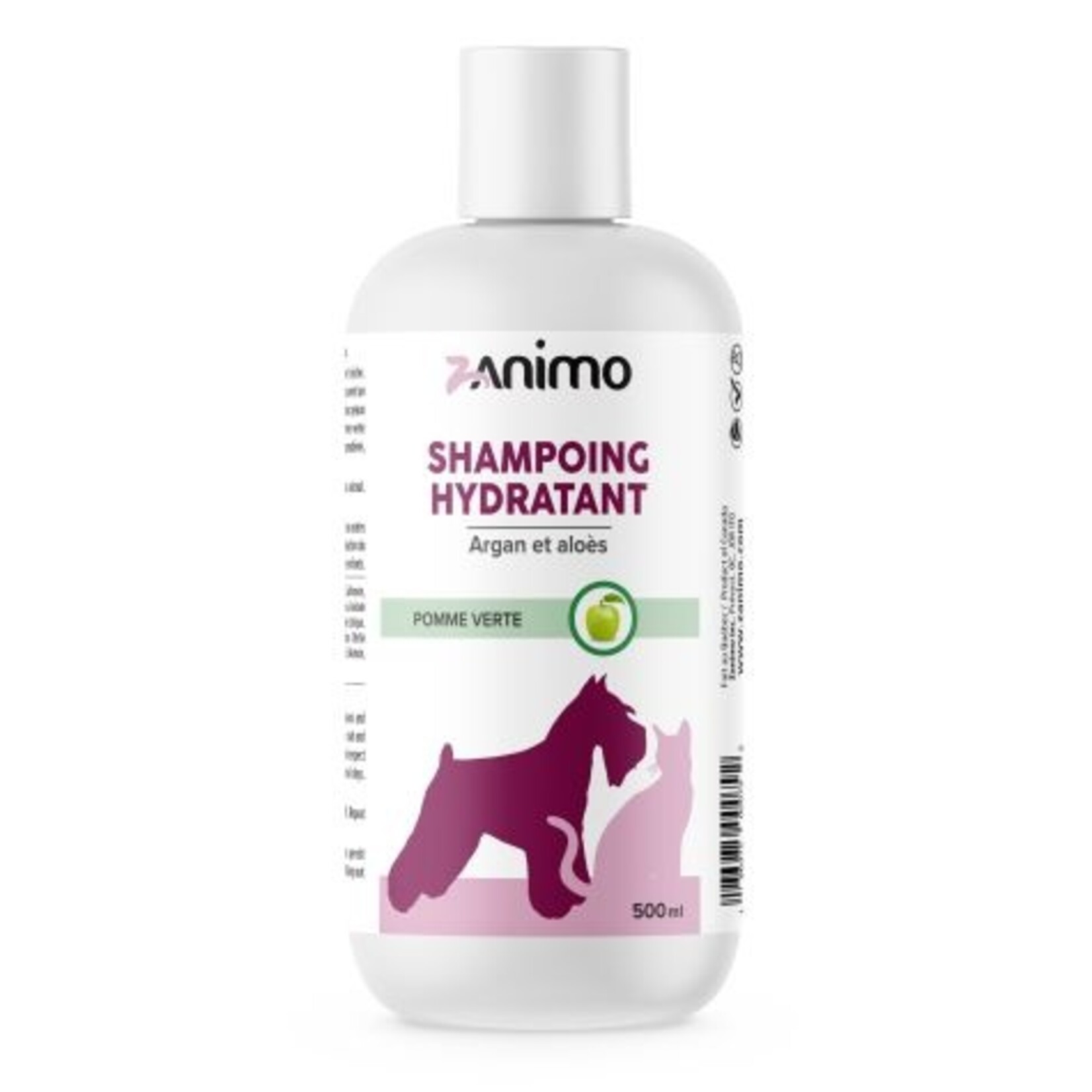 ZANIMO Moisturizing Shampoo, Argan And Aloe, For Dogs And Cats - Green Apple