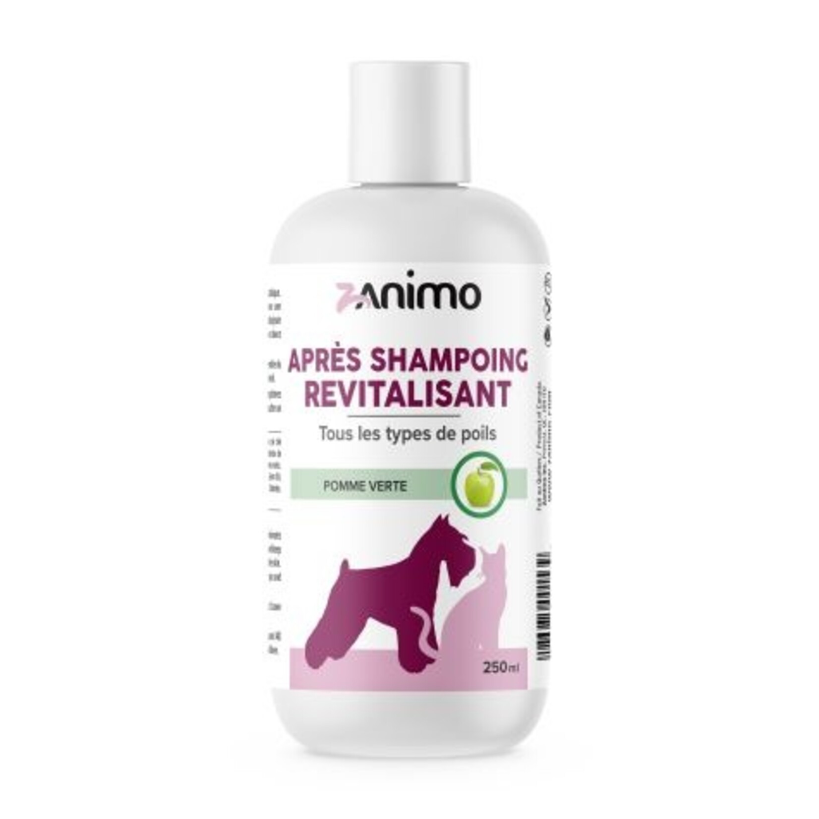 ZANIMO Après-shampoing Revitalisant, Pour Tous Type De Poils, Pour Chien Et Chat - Pomme Verte