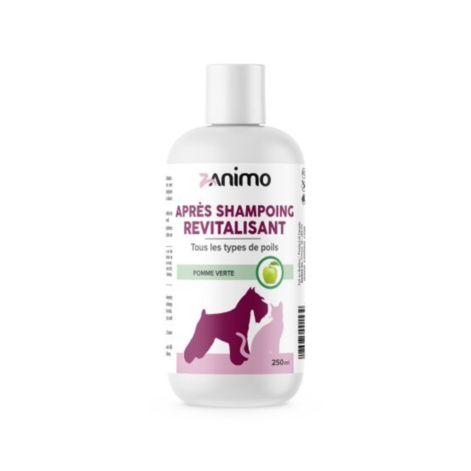 ZANIMO Après-shampoing Revitalisant, Pour Tous Type De Poils, Pour Chien Et Chat - Pomme Verte