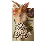 Silverine avec plumes jouet pour chat
