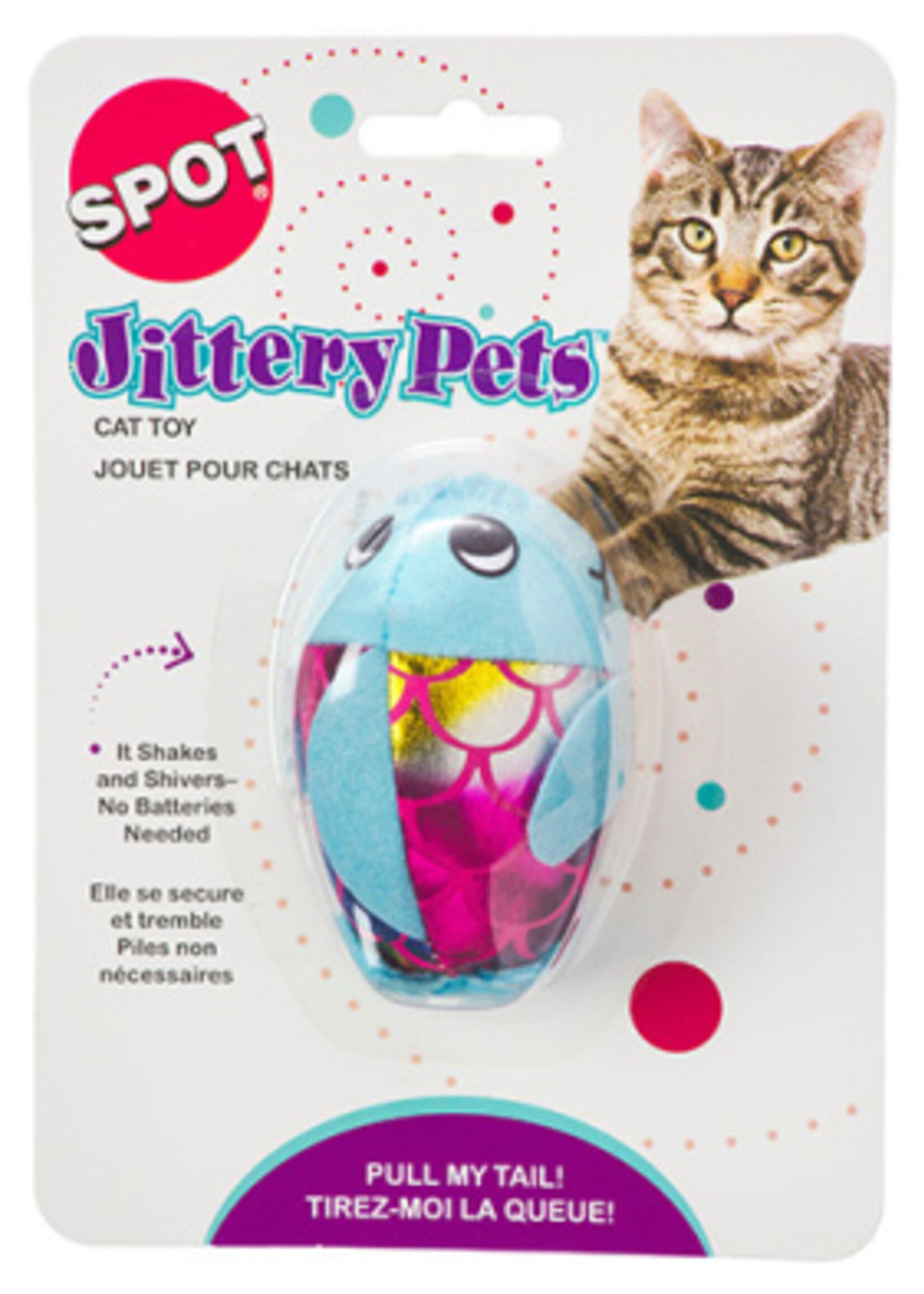 Plush Jittery Fish Assorted Cat Toy 3"