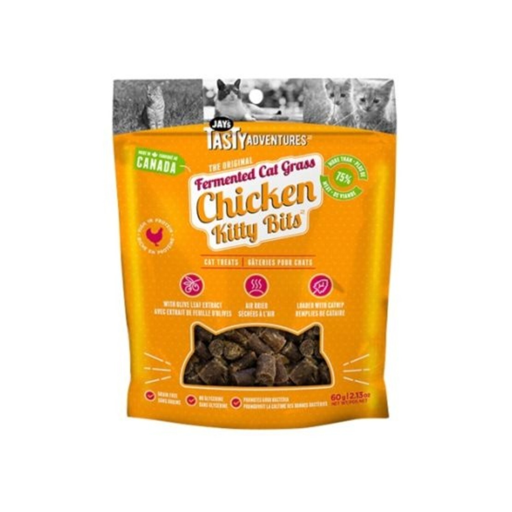 Kitty Bits, Gâteries Fermentées Pour Chat, Poulet 60gr