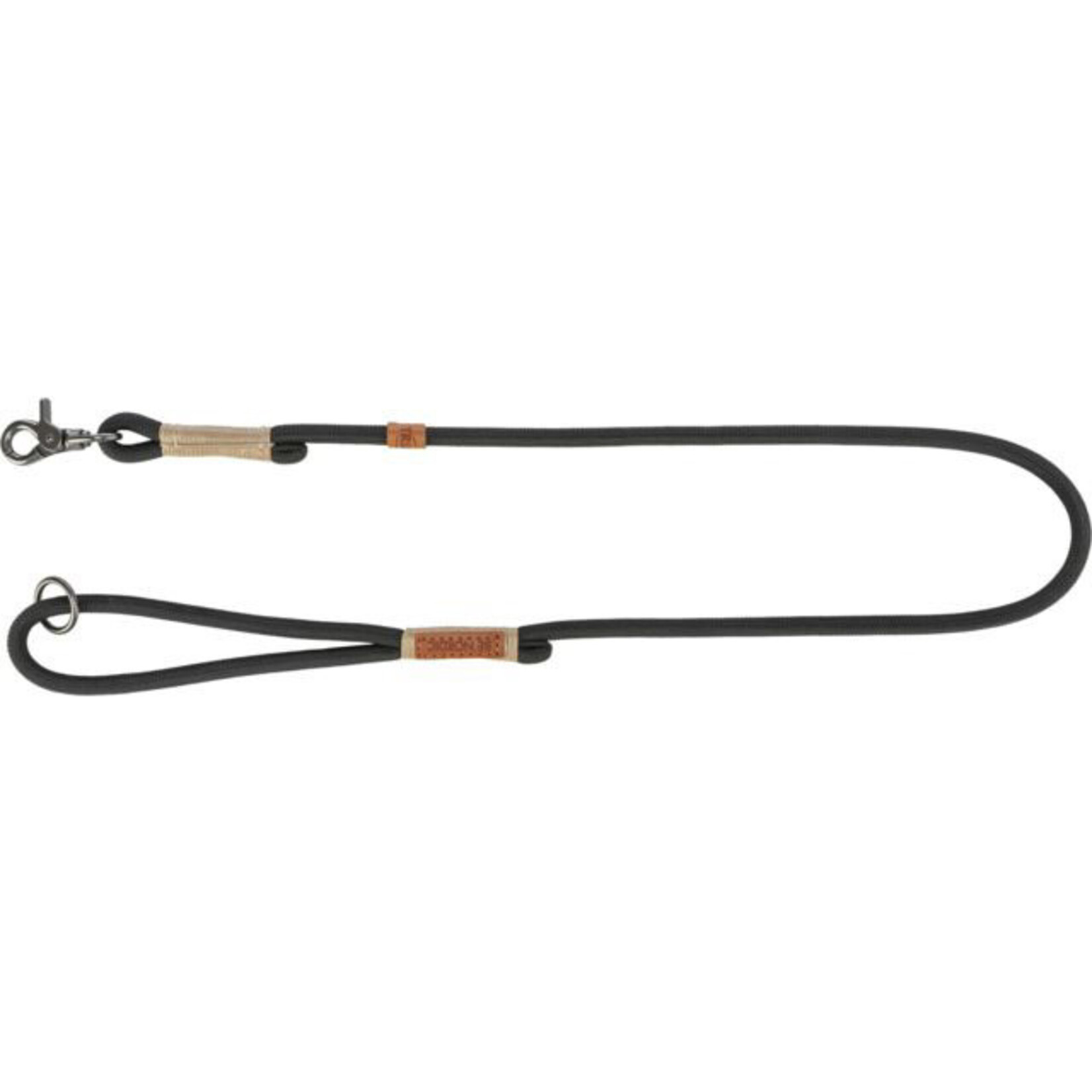 Black braided rope dog leash