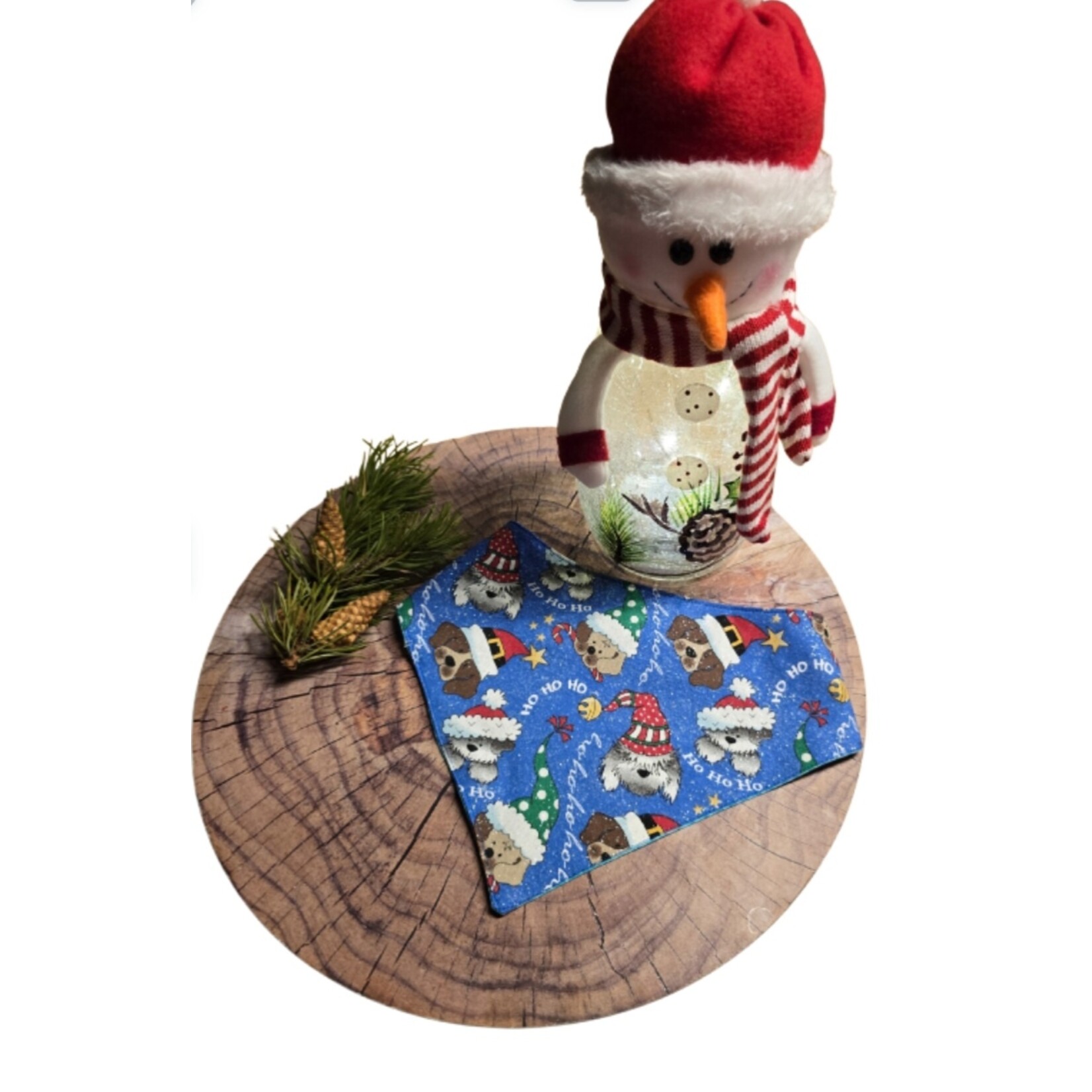 Reversible dog & Christmas scarf — cozy and adorable