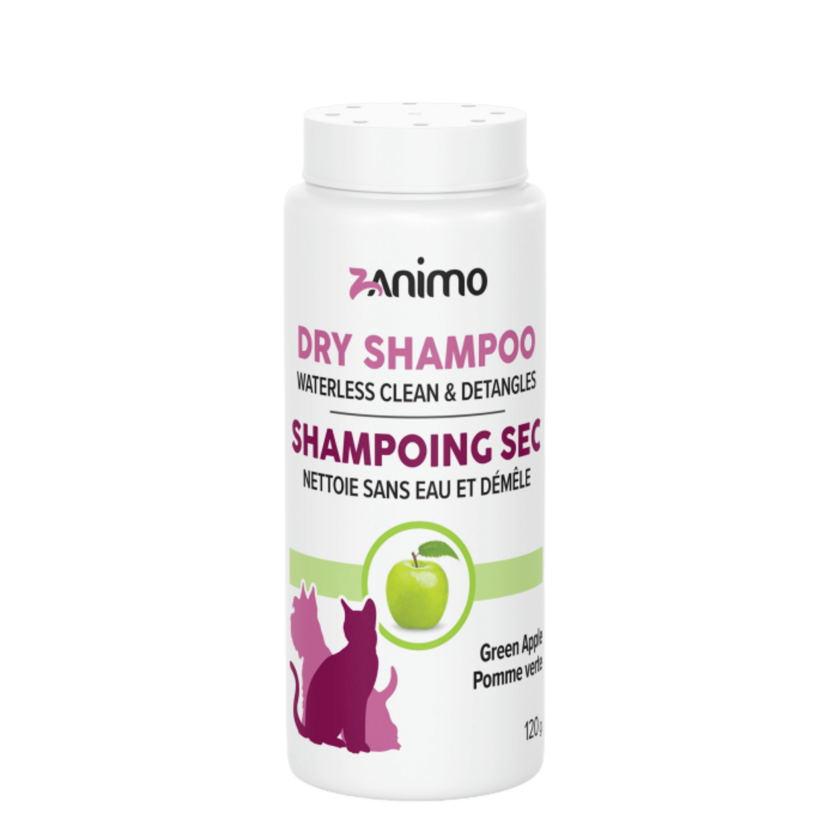 ZANIMO Shampoing sec nettoie sans eau et démêle pomme verte