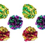 Boules de mylar qui émettent un son froissé que les chats adorent.