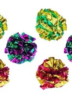 Boules de mylar qui émettent un son froissé que les chats adorent.