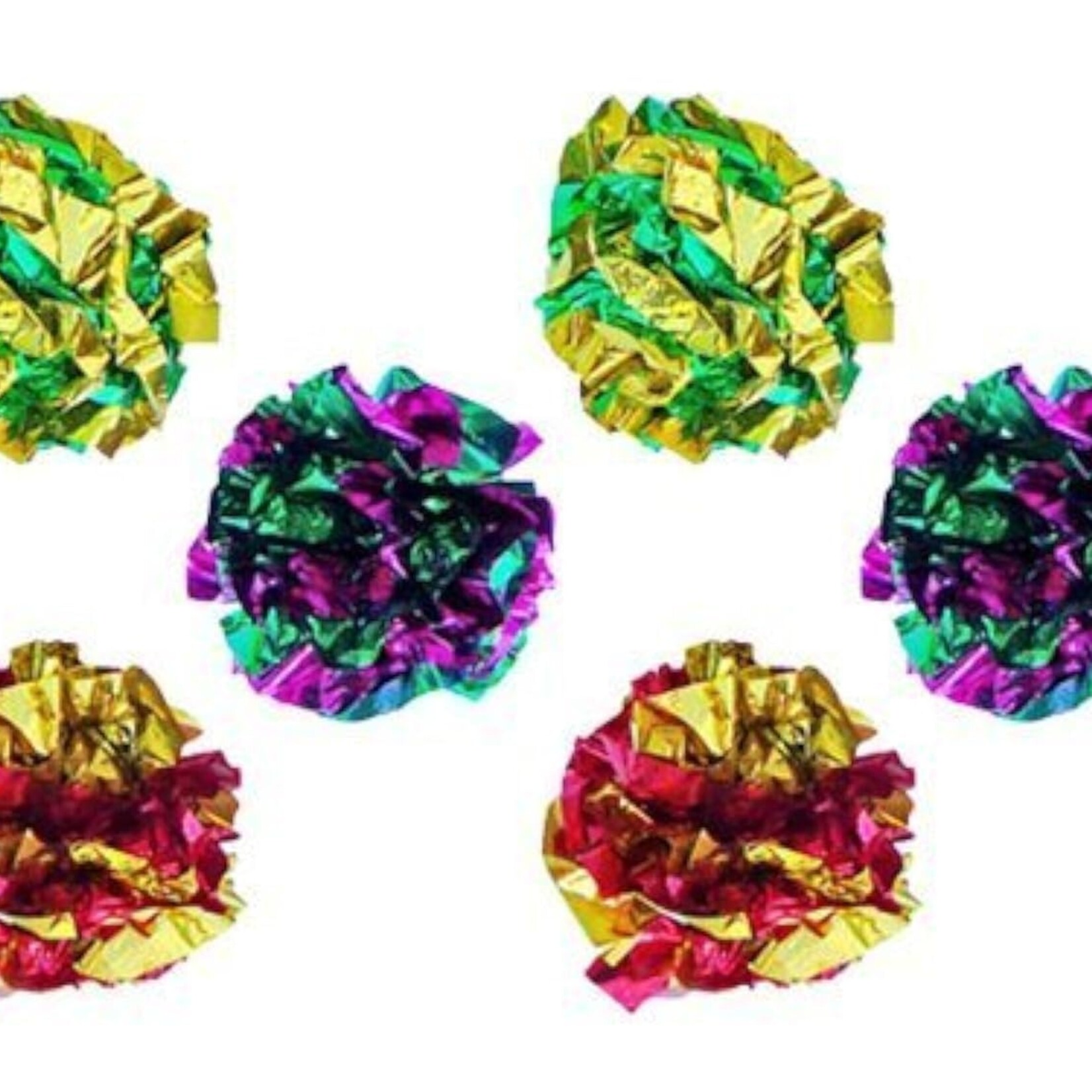 Mylar balls that make a crinkle sound that cats love.