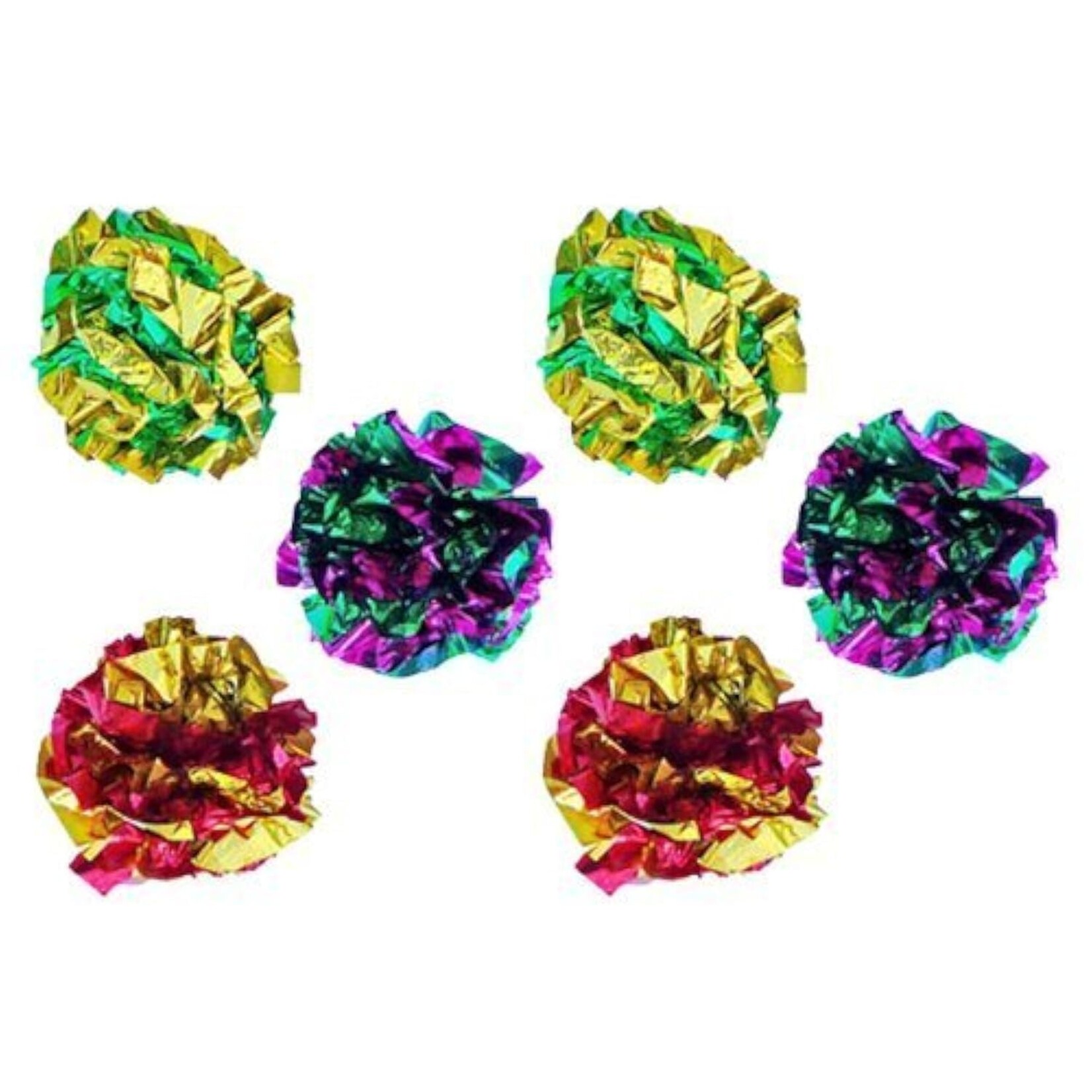 Mylar balls that make a crinkle sound that cats love.