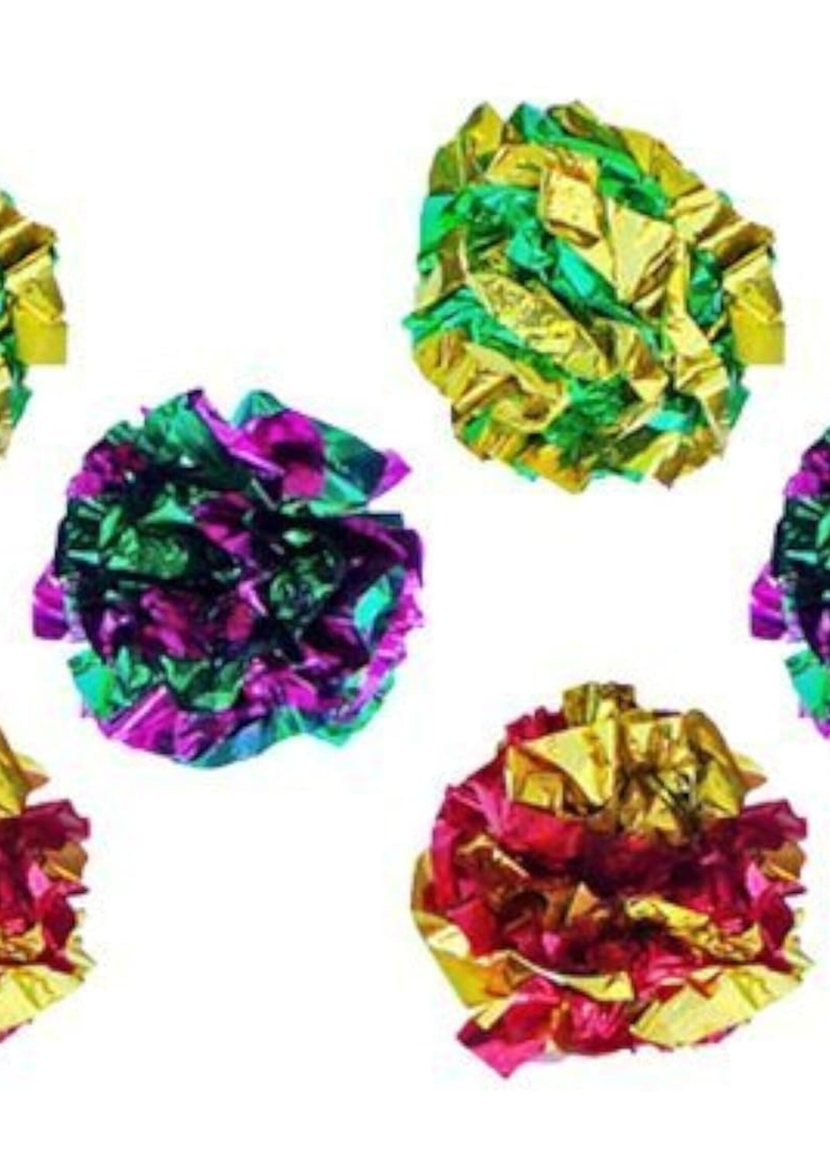 Mylar balls that make a crinkle sound that cats love.