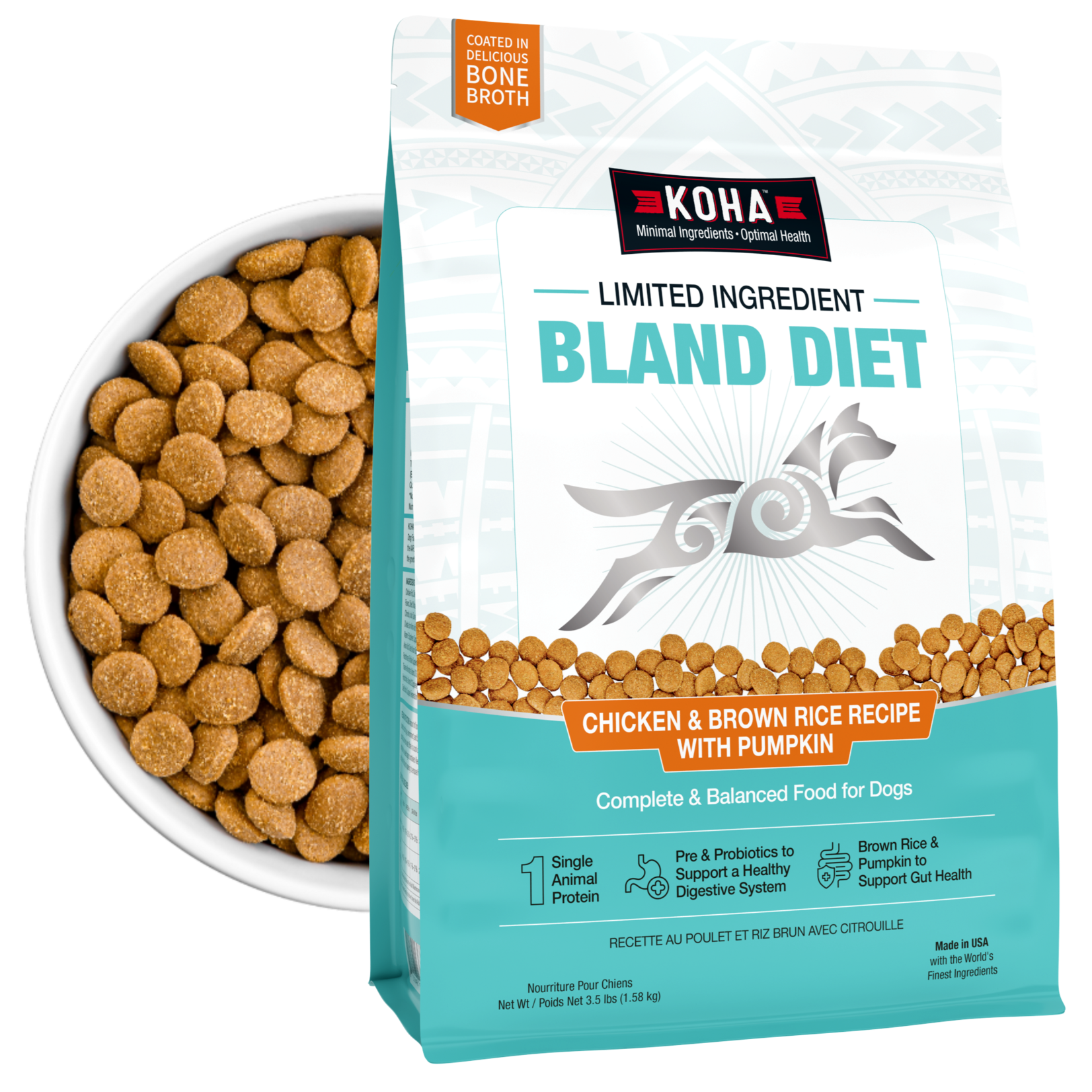 Régime à ingrédients limités - Poulet & Riz estomac sensible - croquettes pour chiens