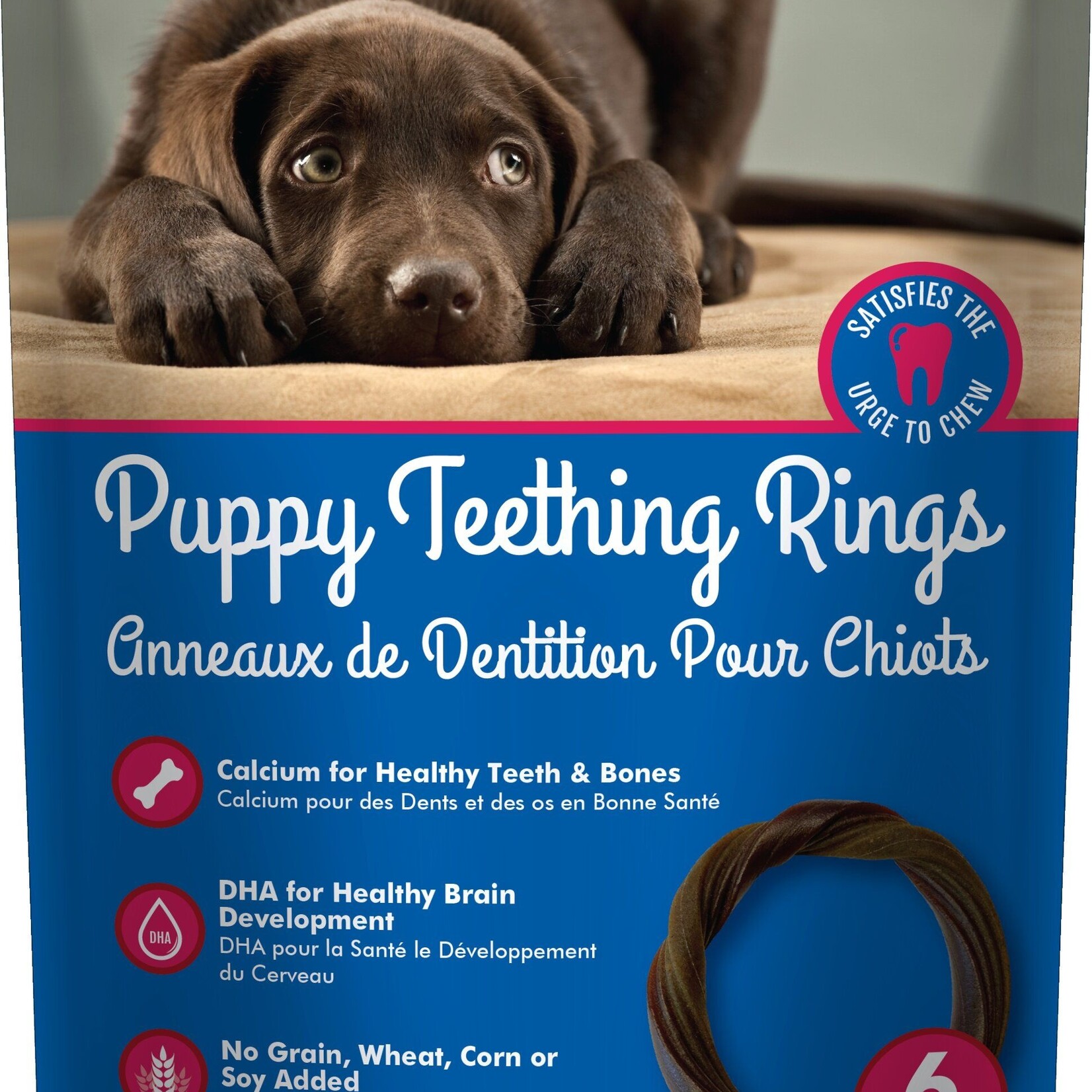 Puppy Teething Rings, Grain Free, Blueberry & Bbq (pk 6) 7.2oz
