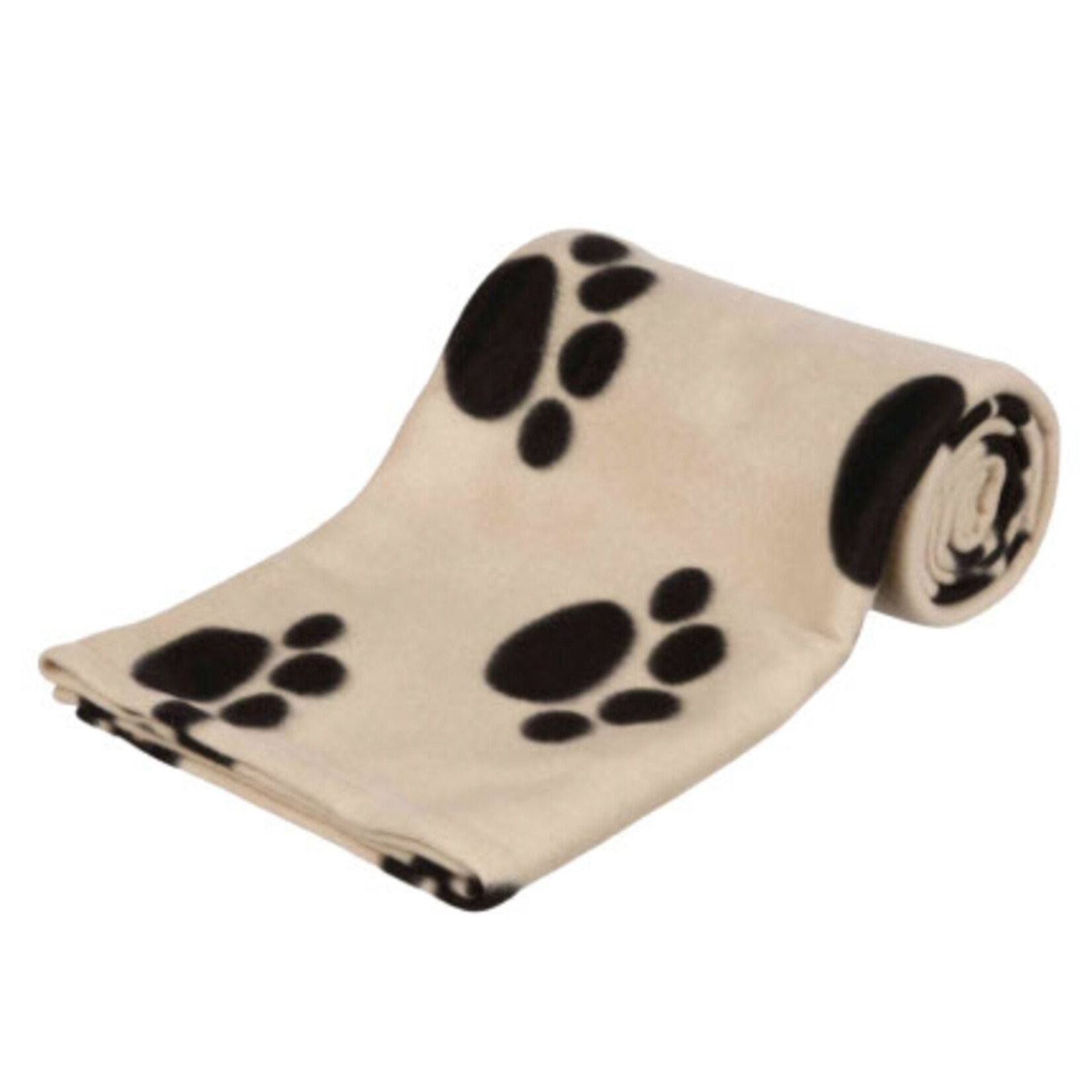 Couverture Barney | Beige & Motifs Pattes Noires | Douceur Polaire | 100 x 70 cm