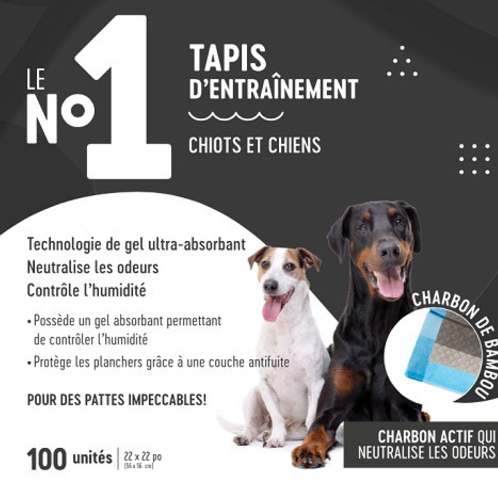 Le no. 1 Training mat - Charcoal pee pad