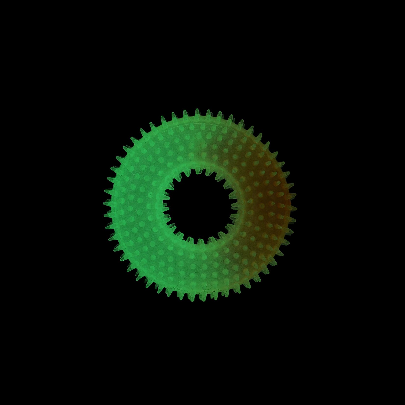 Light-Up Rubber Dog Toy - Spiked Donut