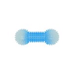 Luminous Rubber Dog Toy - Spiked Dumbbell - Blue - 16cm