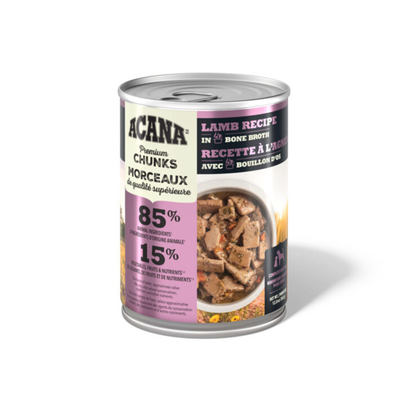 ACANA Nourriture Humide pour Chien - Morceaux d’agneau - Bouillon d’os